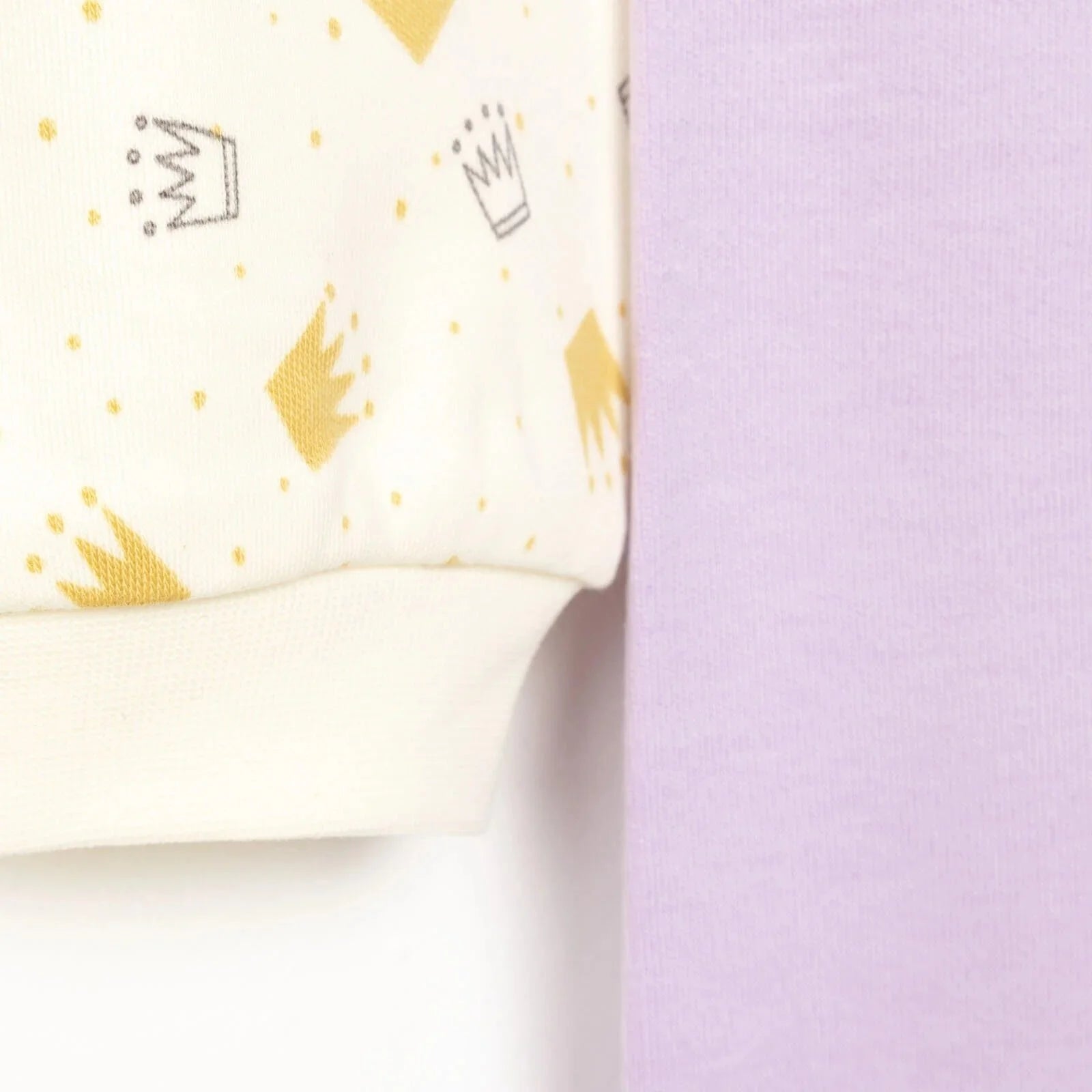 HelloBaby Basic Baby Girl Crown Printed Footless Bottom 2 pcs - Lilac - ebebek - Black Friday