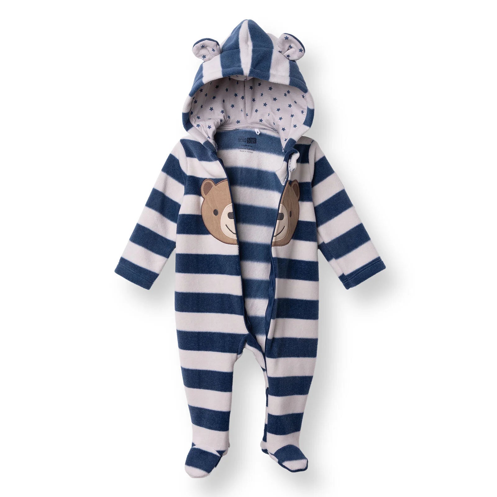 HelloBaby Newborn Polar Footed Jumpsuit - Navy Printed - ebebek - Black Friday