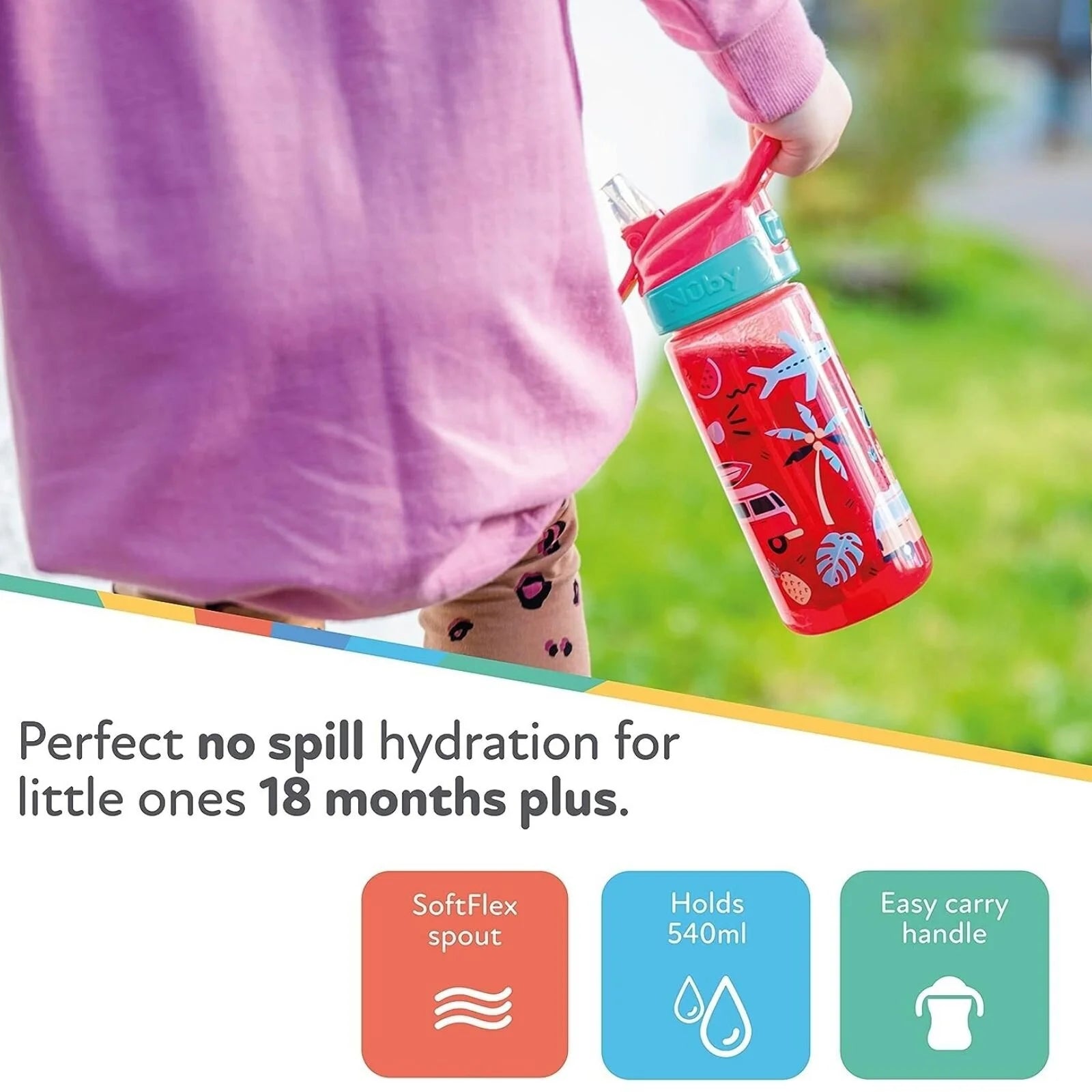 Nuby Super Quench Water Bottle Pack of 1 540ml - ebebek - Black Friday