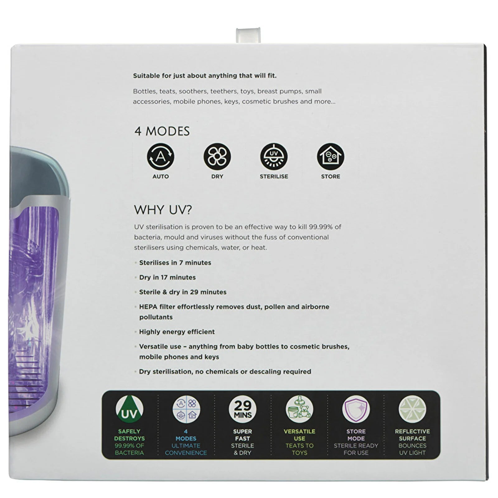 Vital Baby Nurture Advanced Pro UV Steriliser & Dryer - White - ebebek - Black Friday