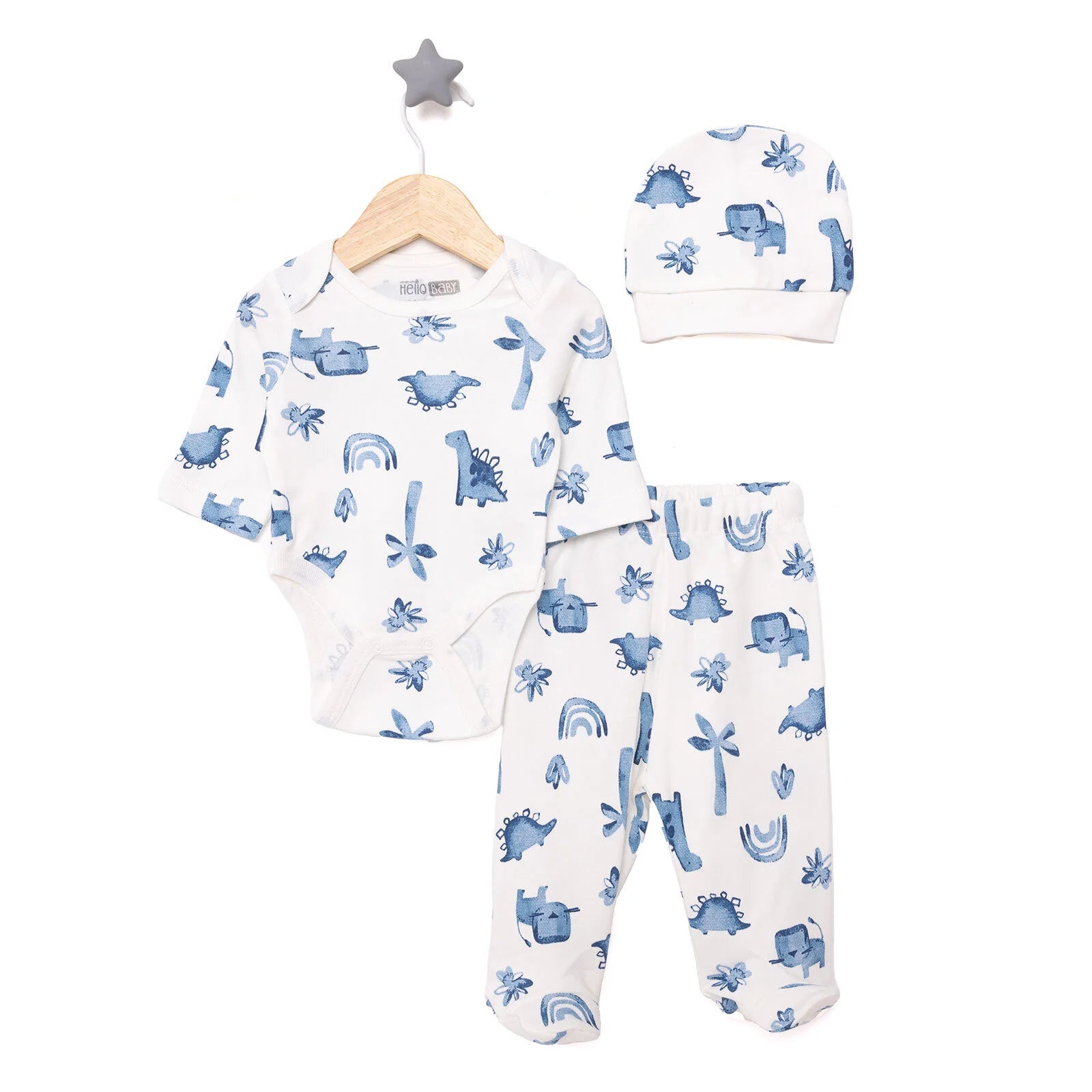 HelloBaby Boy Body - Footed Bottom - Hat - Ecru - ebebek - Black Friday