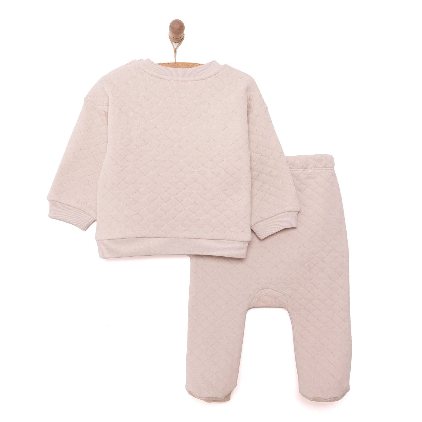 HelloBaby Newborn Quilted Sweatshirt - Footed Bottom - Grey - ebebek - Black Friday