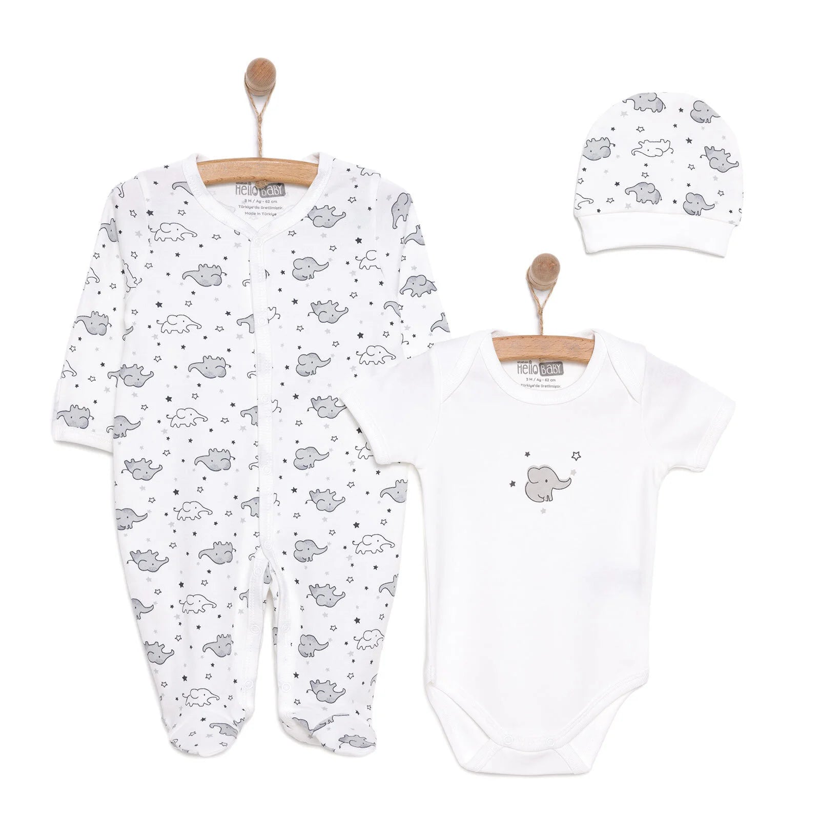 HelloBaby Newborn Baby Cute Elephant Jumpsuit - Ecru - ebebek - Black Friday