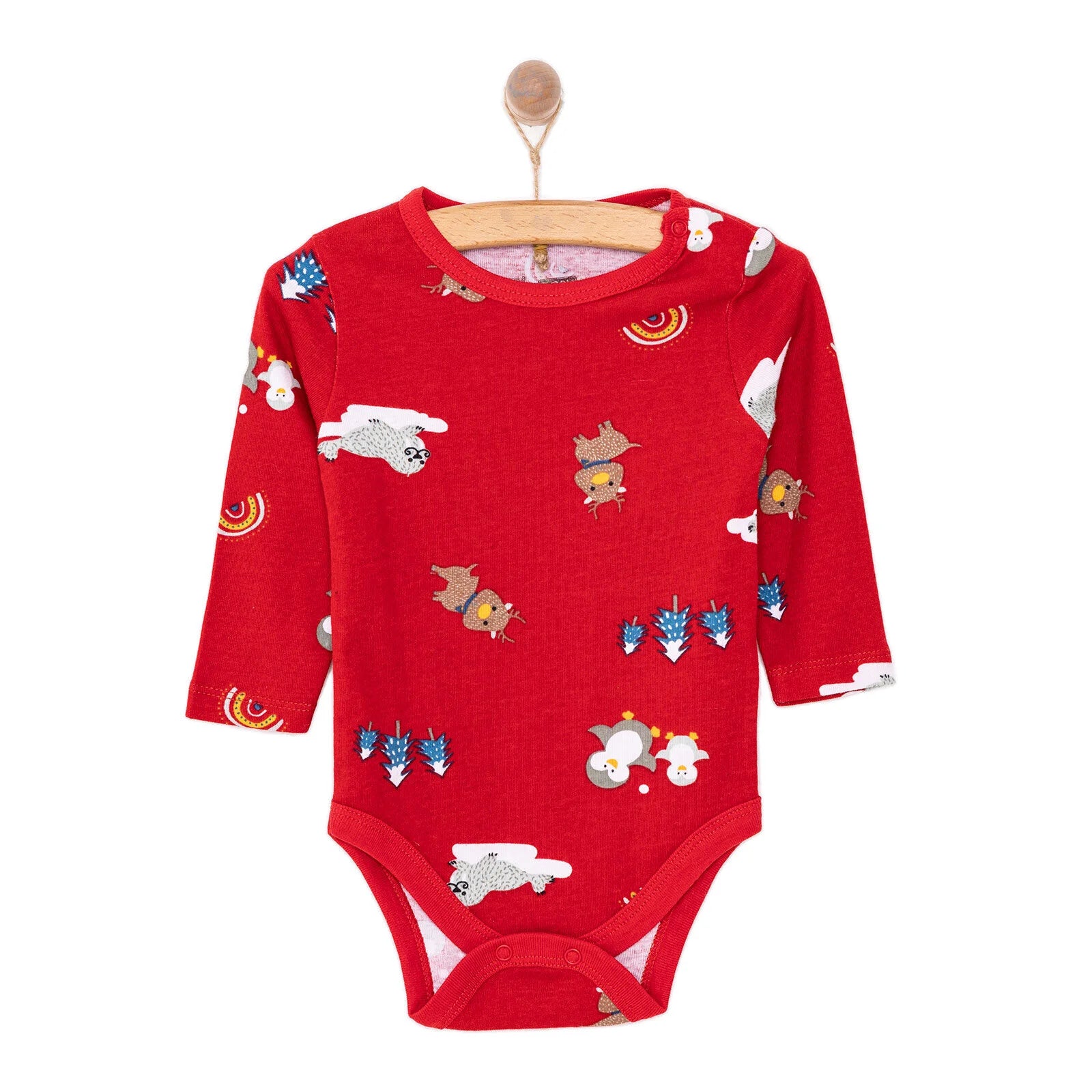 HelloBaby Baby Boy Long Sleeve Body - Red - ebebek - Black Friday