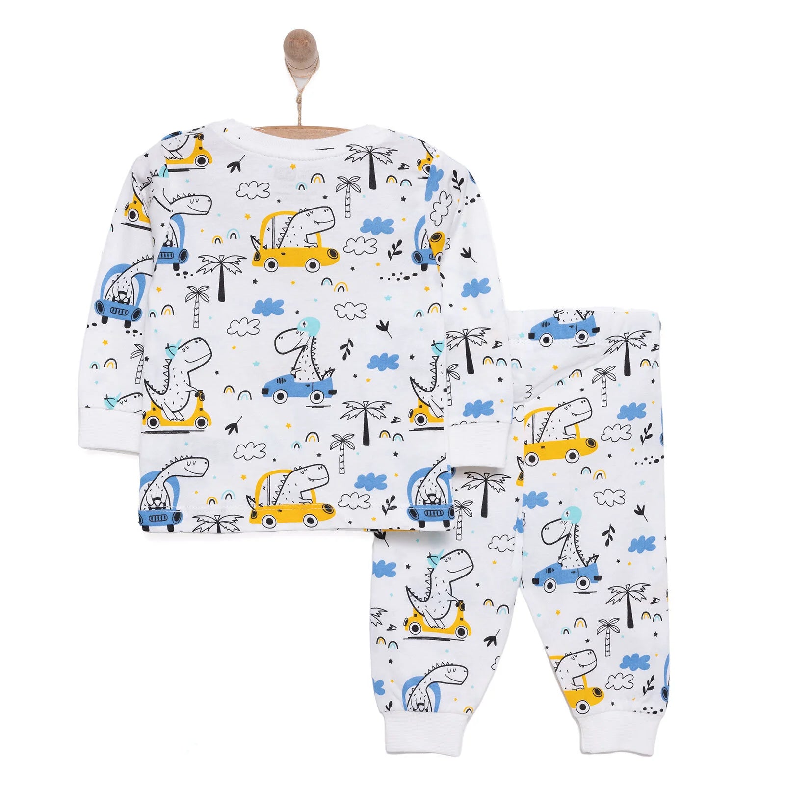 HelloBaby Boy Long Sleeve Pyjamas Set - White - ebebek - Black Friday