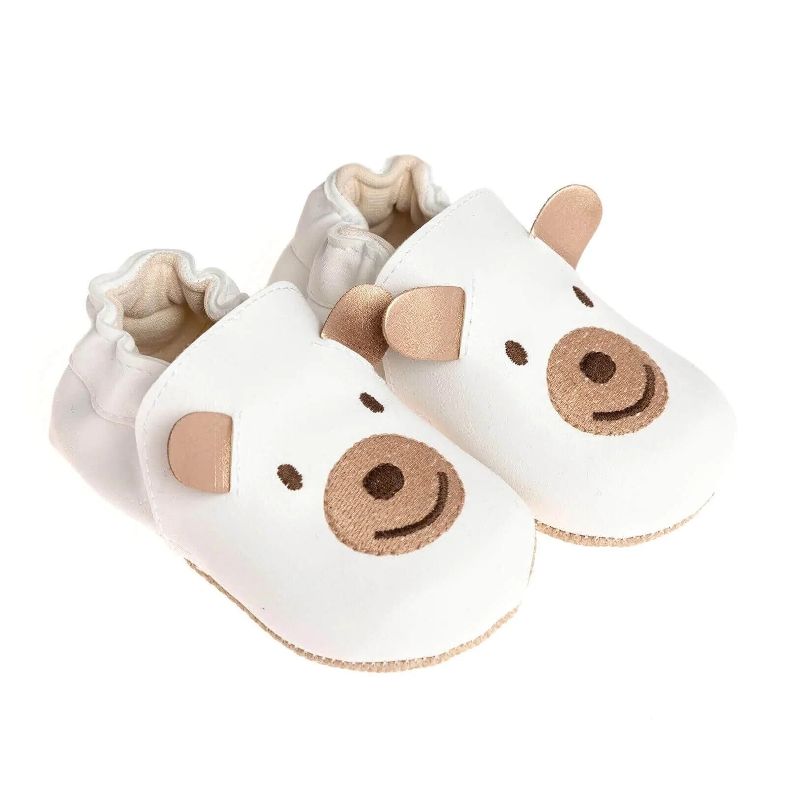 Papulin Unisex Bear Patterned Booties - White - ebebek - Black Friday