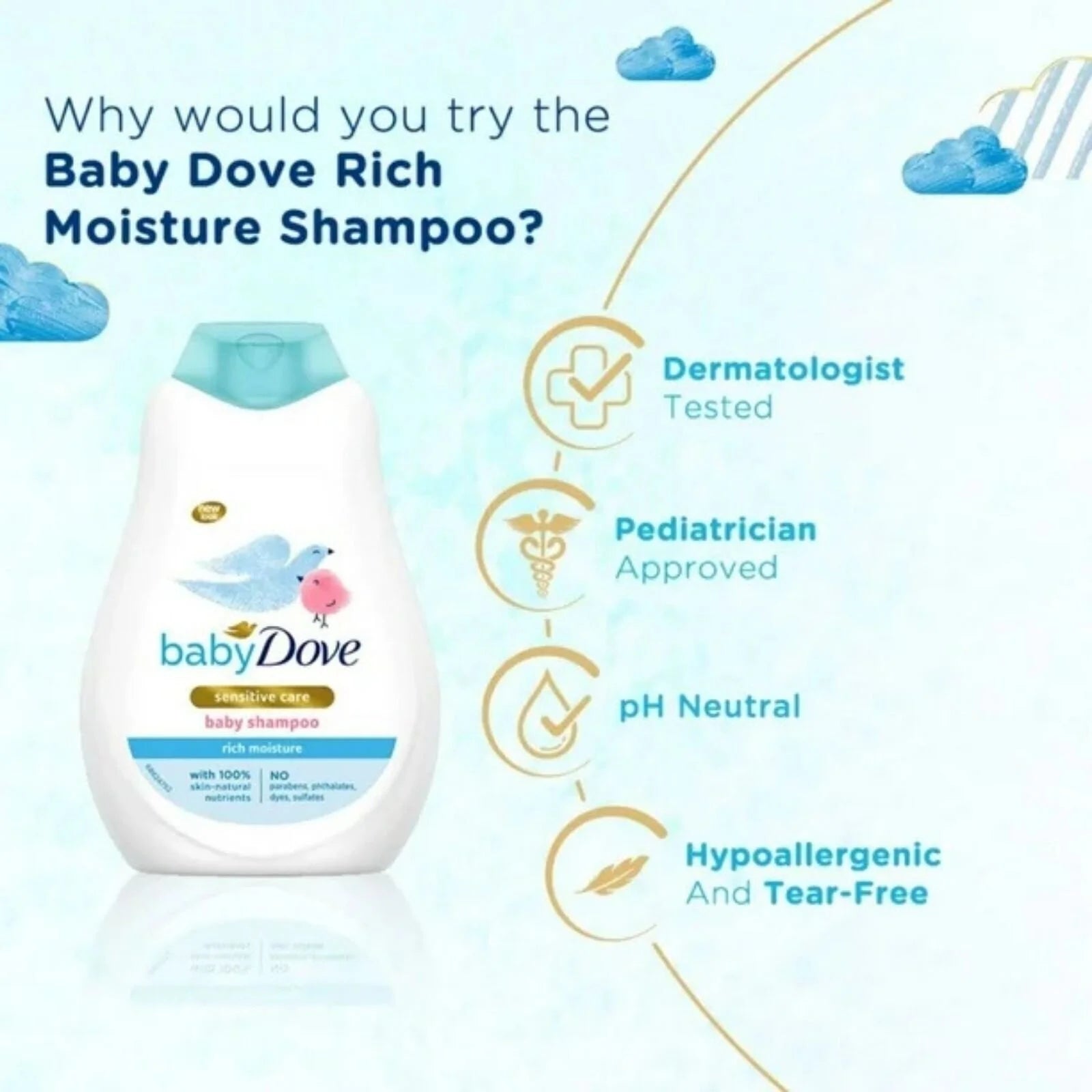 Dove Baby Rich Moisture Baby Shampoo 400ml - ebebek - Black Friday