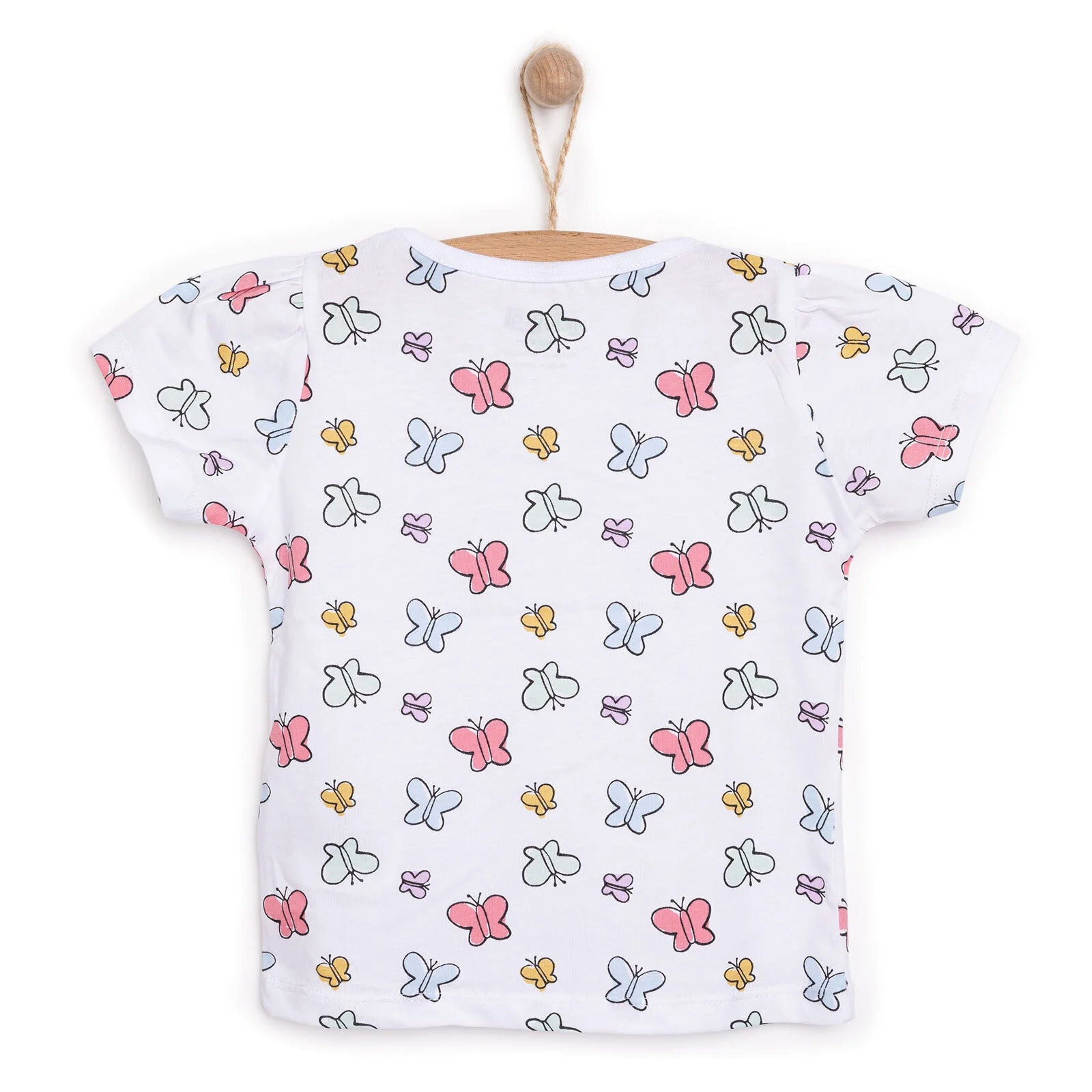 HelloBaby Basic Girl Butterfly Patterned Tshirt - White - ebebek - Black Friday