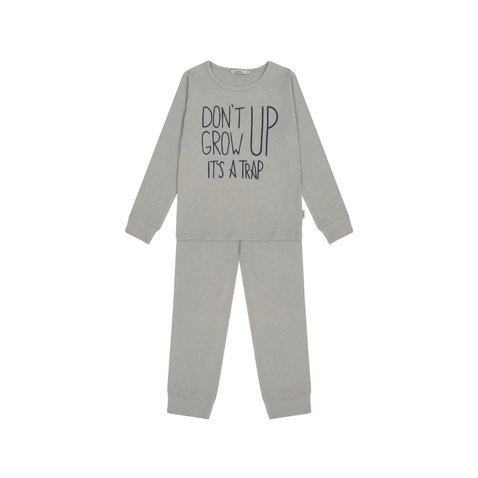 Antebies Dont Grow Up Rib Pyjama Grey - ebebek - Black Friday