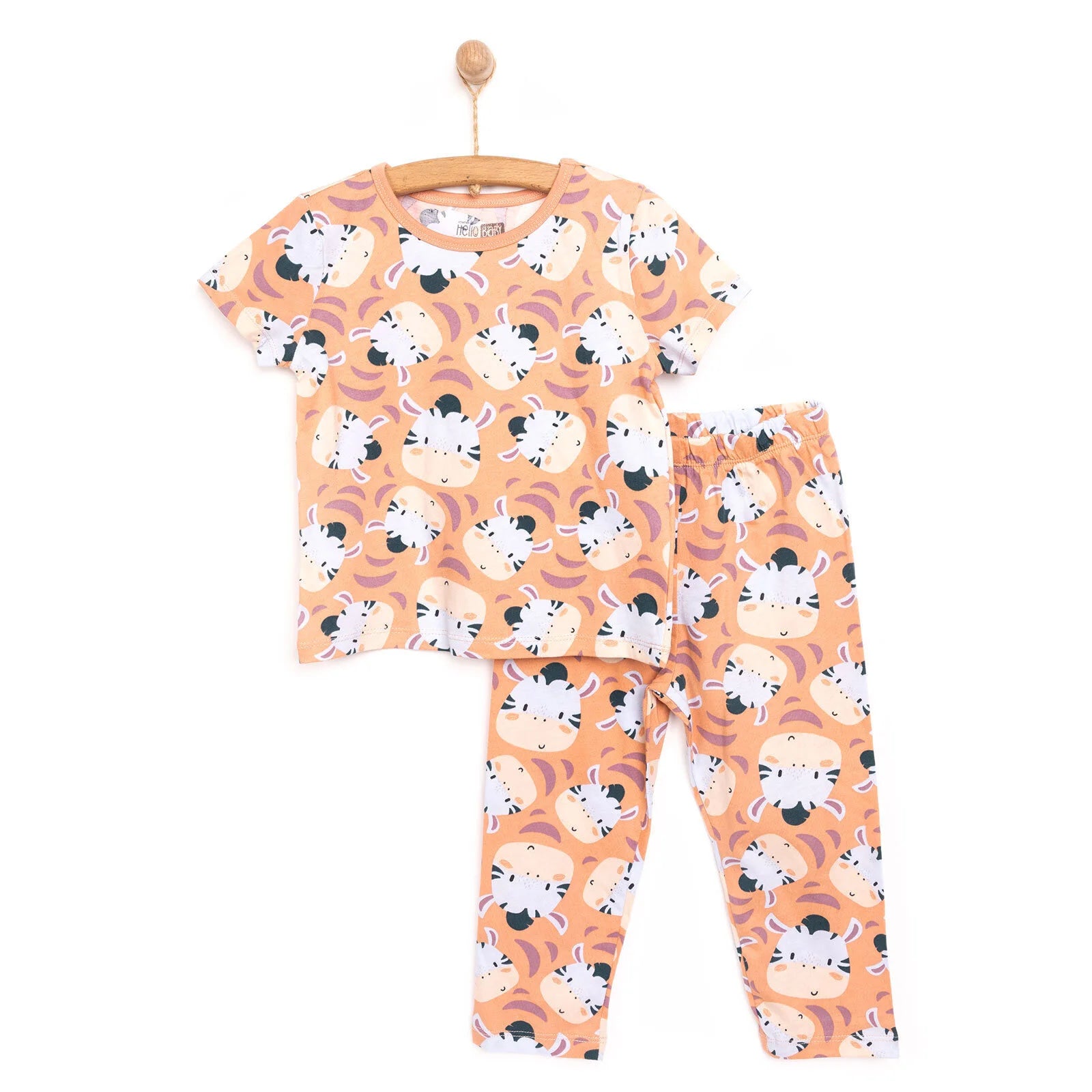 HelloBaby Baby Boy Short Sleeve Pyjamas Set - Salmon - ebebek - Black Friday