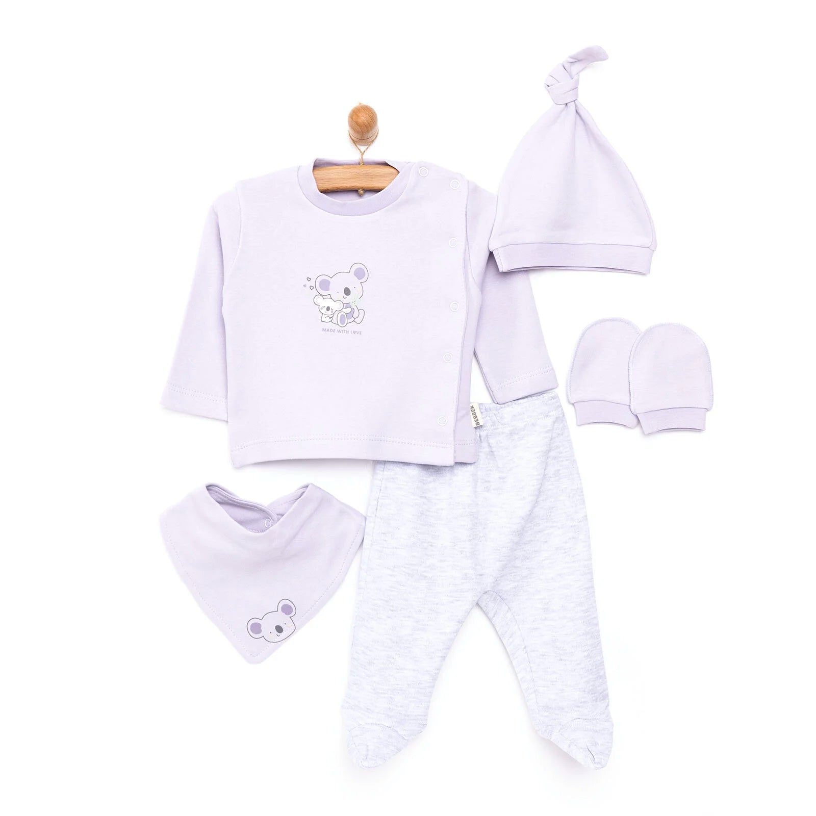 Bebbek Baby Girl 5 Pcs Newborn Gift Starter Set - Snow Melange - ebebek - Black Friday