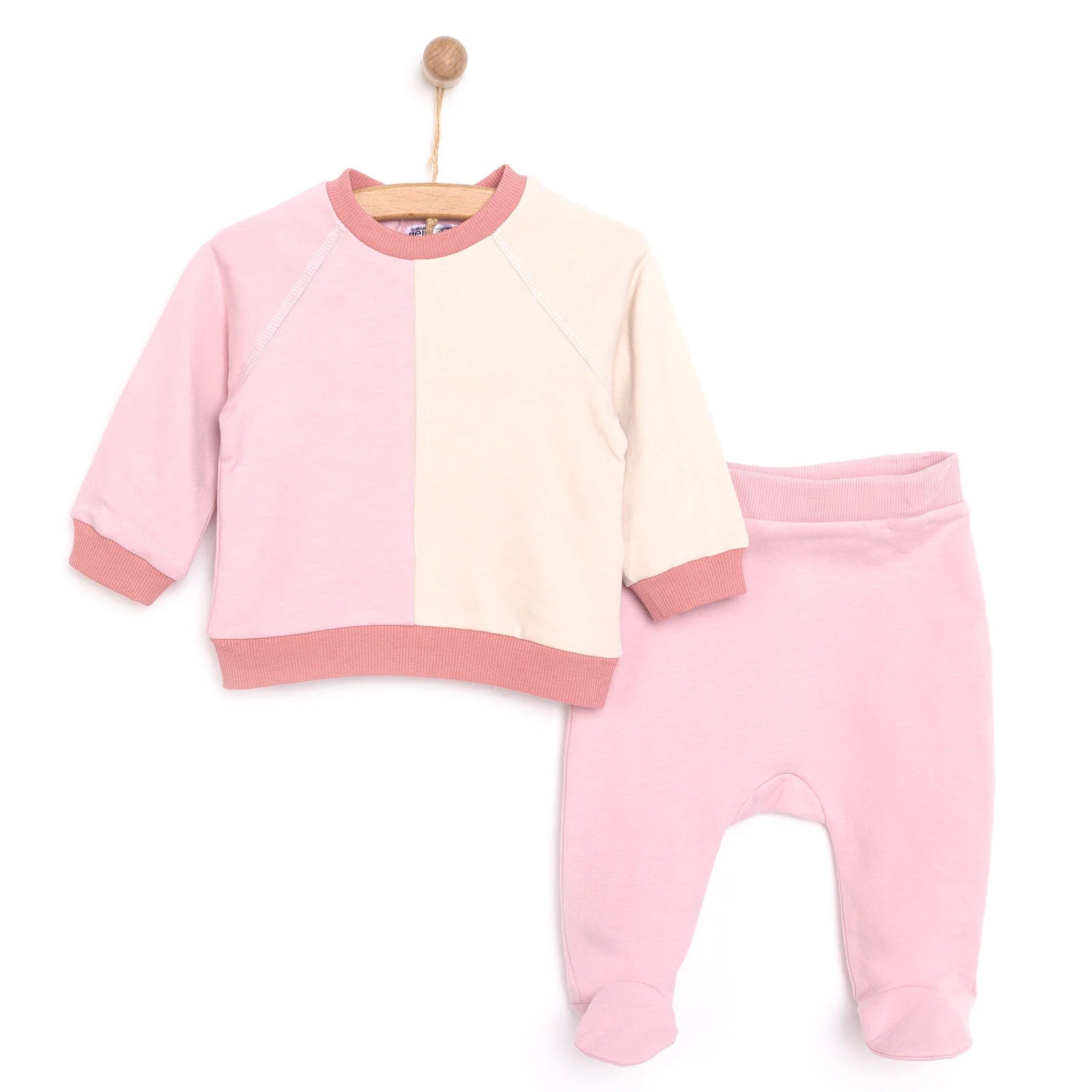 HelloBaby Newborn Colour Block Sweatshirt - Pink - ebebek - Black Friday