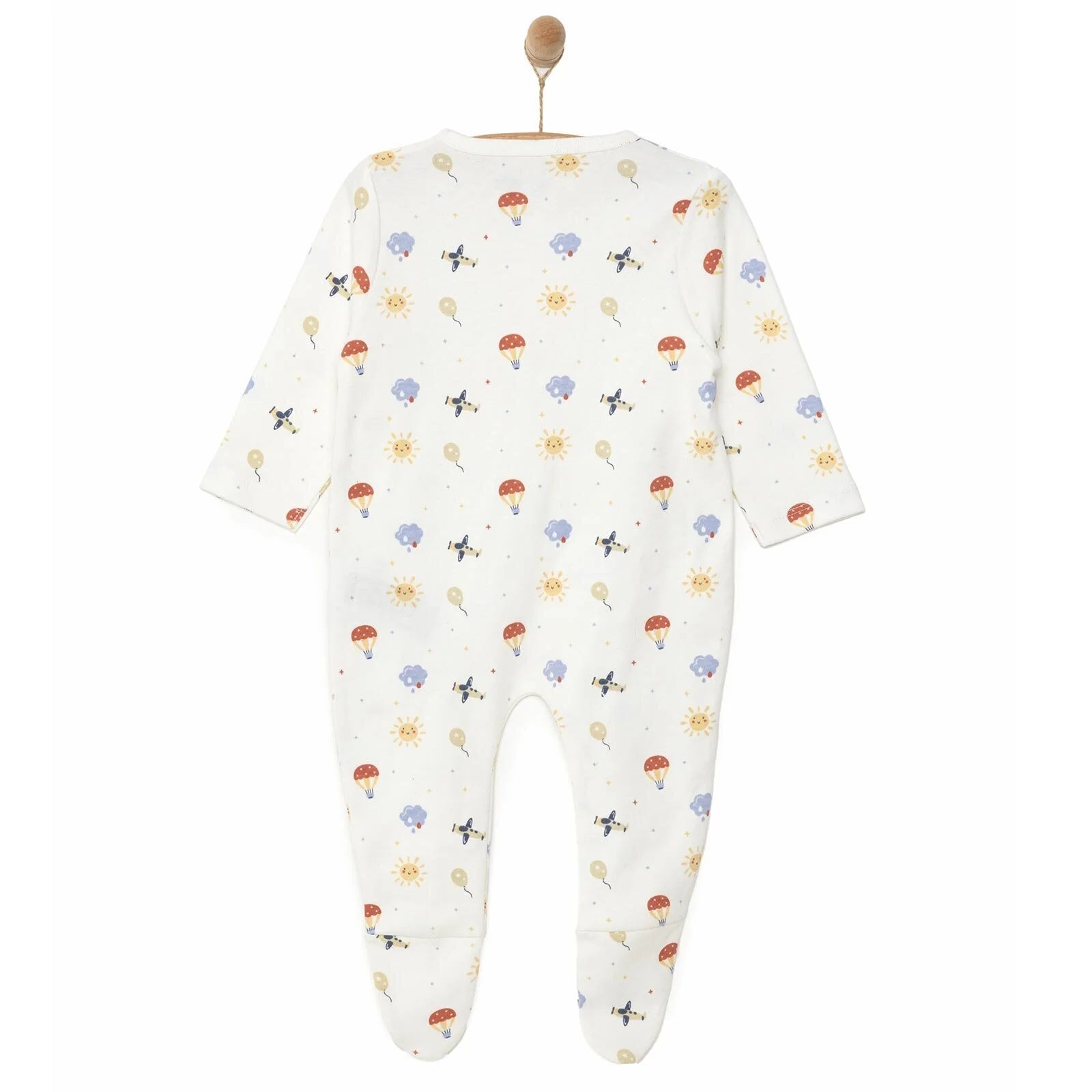 HelloBaby Newborn Baby Boy Footed Jumpsuit - Ecru - ebebek - Black Friday