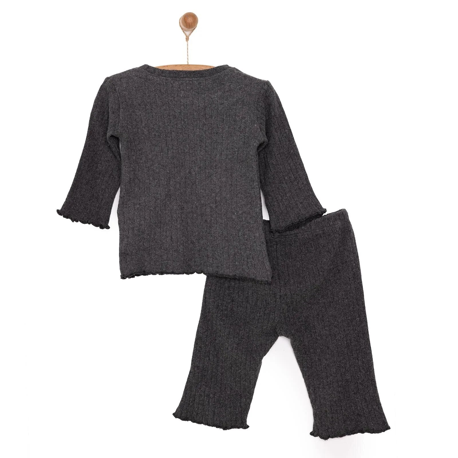 HelloBaby Girl Long Sleeve Pyjamas Set - Dark Grey - ebebek - Black Friday