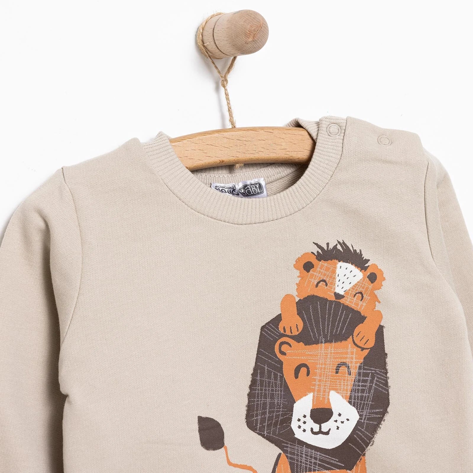 HelloBaby Basic Lion Sweatshirt - Mink - ebebek - Black Friday