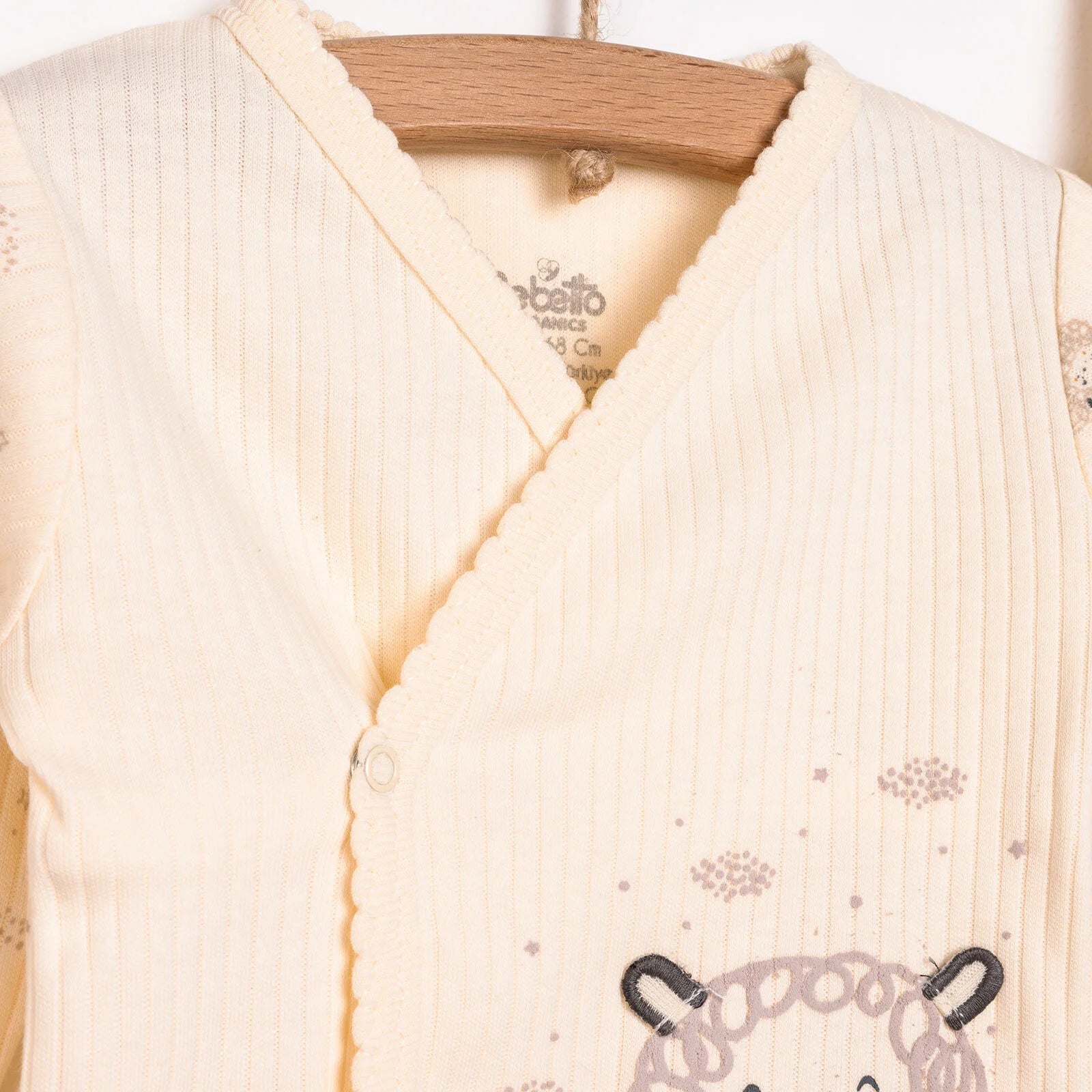 Bebetto Newborn Baby Girl Top - Footed Jumpsuit - Hat - Ecru - ebebek - Black Friday