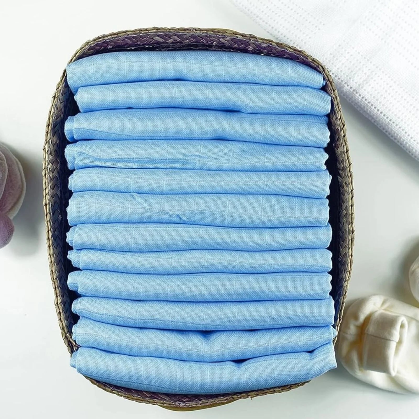 MuslinZ 12 Pack Muslin Squares 70x70cm - Blue - ebebek - Black Friday