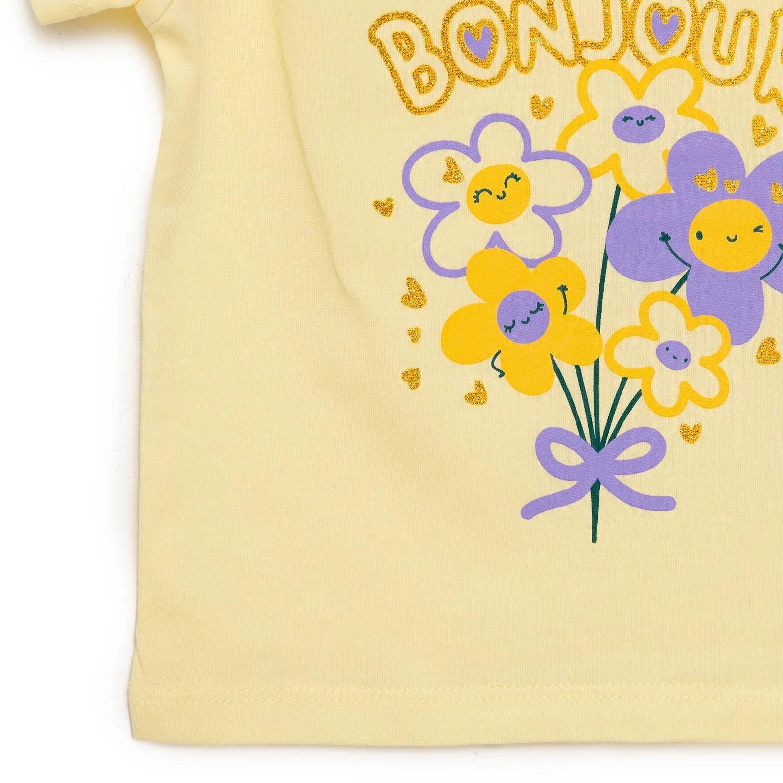 HelloBaby Basic Girl Flowers Printed T-shirt - Light Yellow - ebebek - Black Friday
