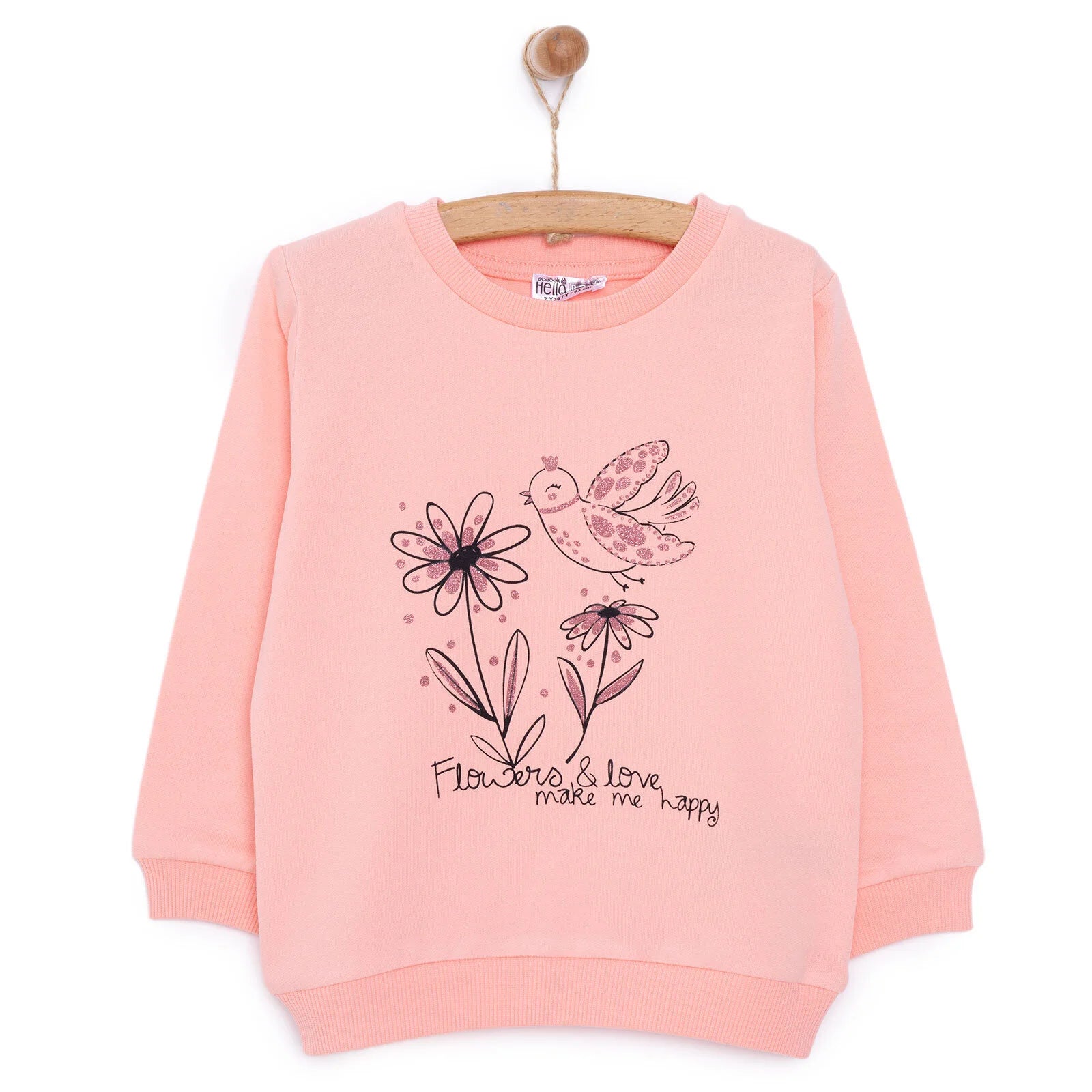 HelloBaby Baby Girl Flower Printed Sweatshirt - Pink - ebebek - Black Friday