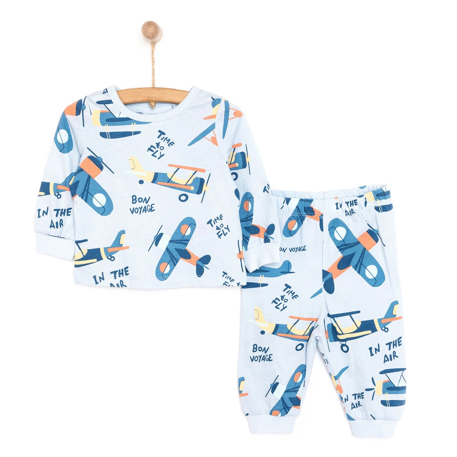 HelloBaby Baby Boy Long Sleeve Pyjamas Set - Blue - ebebek - Black Friday