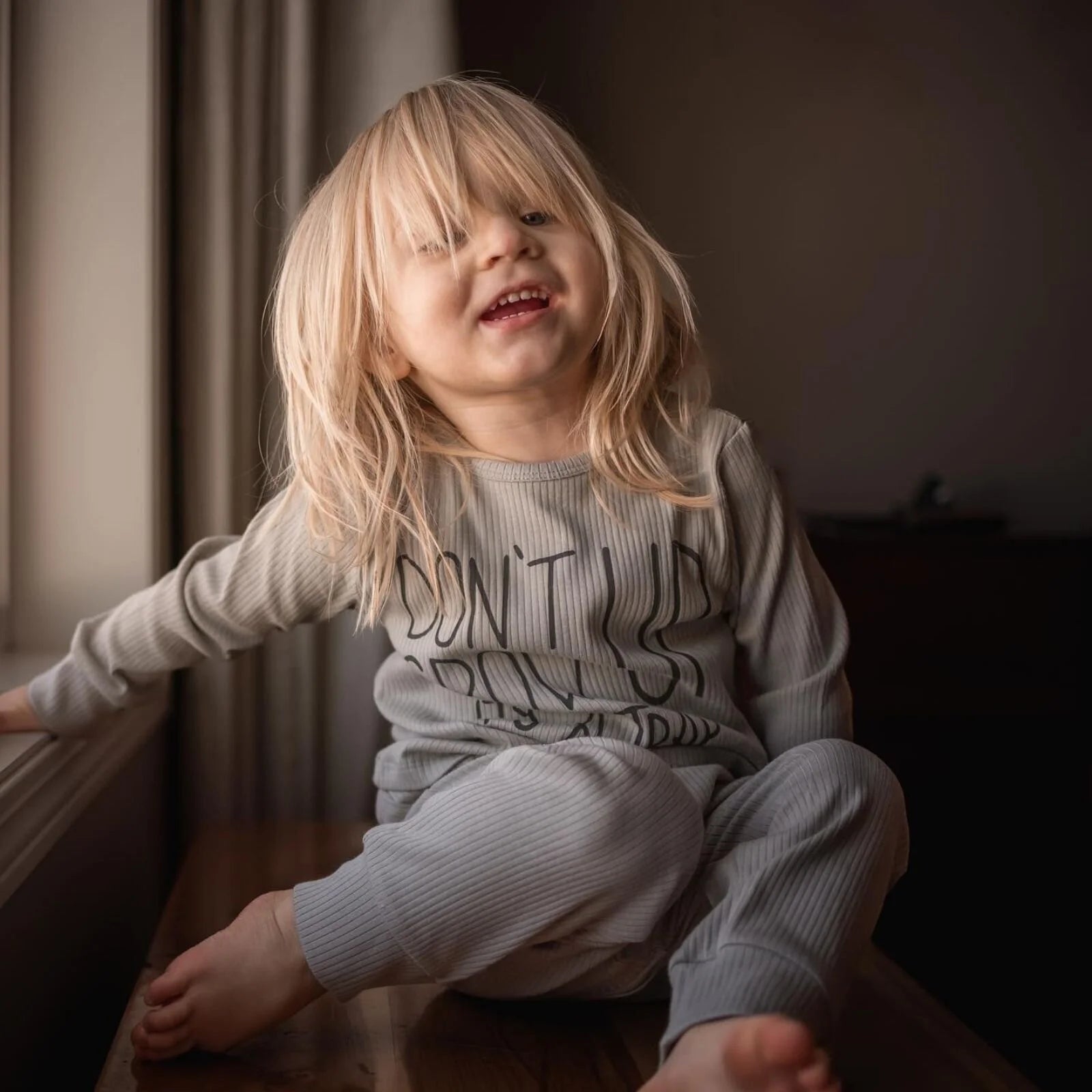 Antebies Dont Grow Up Rib Pyjama Grey - ebebek - Black Friday