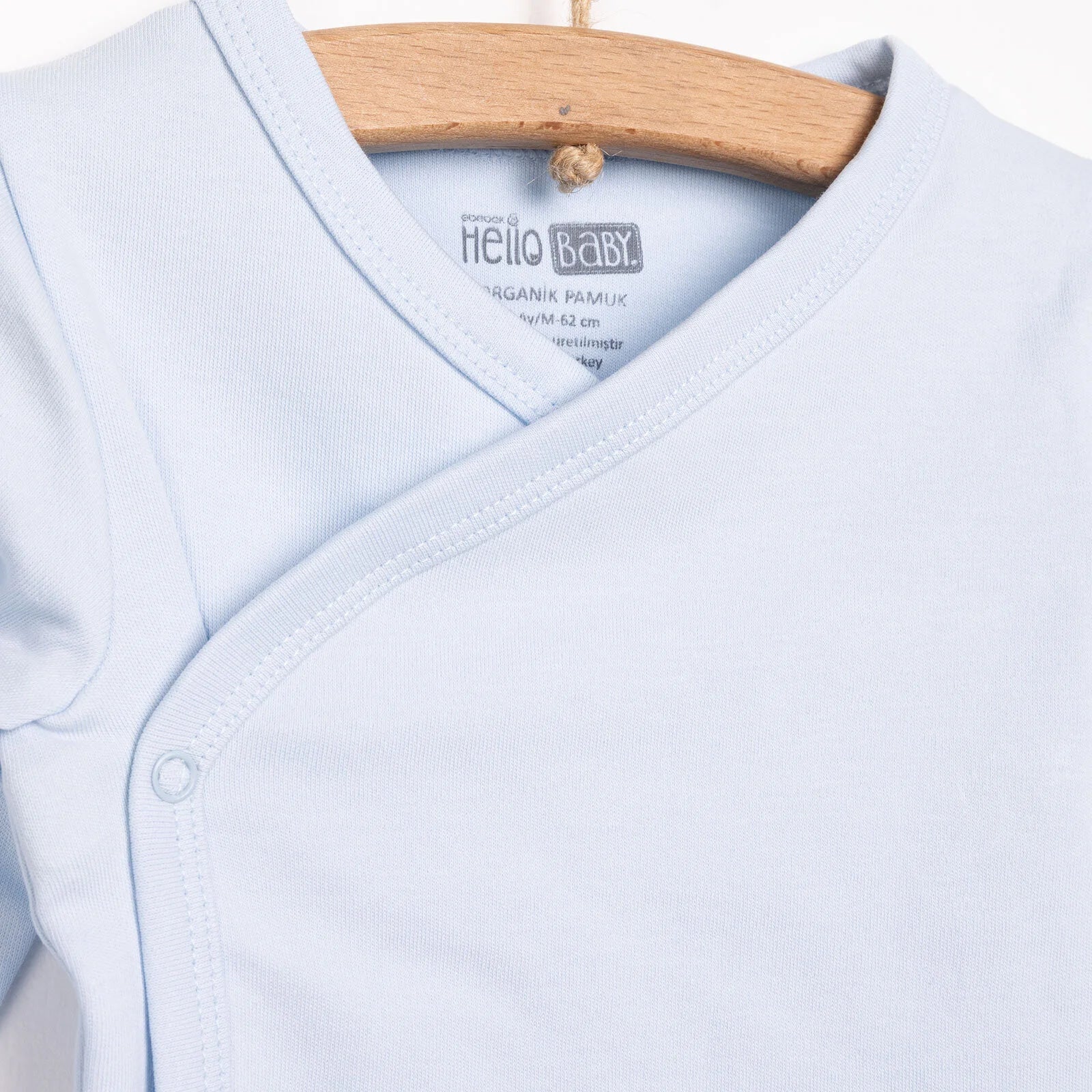 HelloBaby Newborn Organic Wrapover Top - Hat - Blue - ebebek - Black Friday