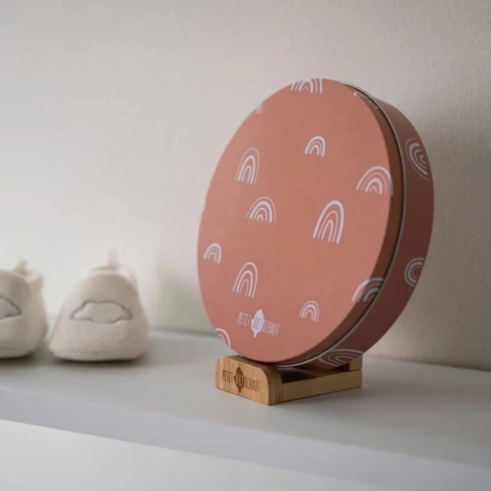 Petit Artichaut Baby Hand & Foot Imprints Round Box - Rainbow Terracotta - ebebek - Black Friday