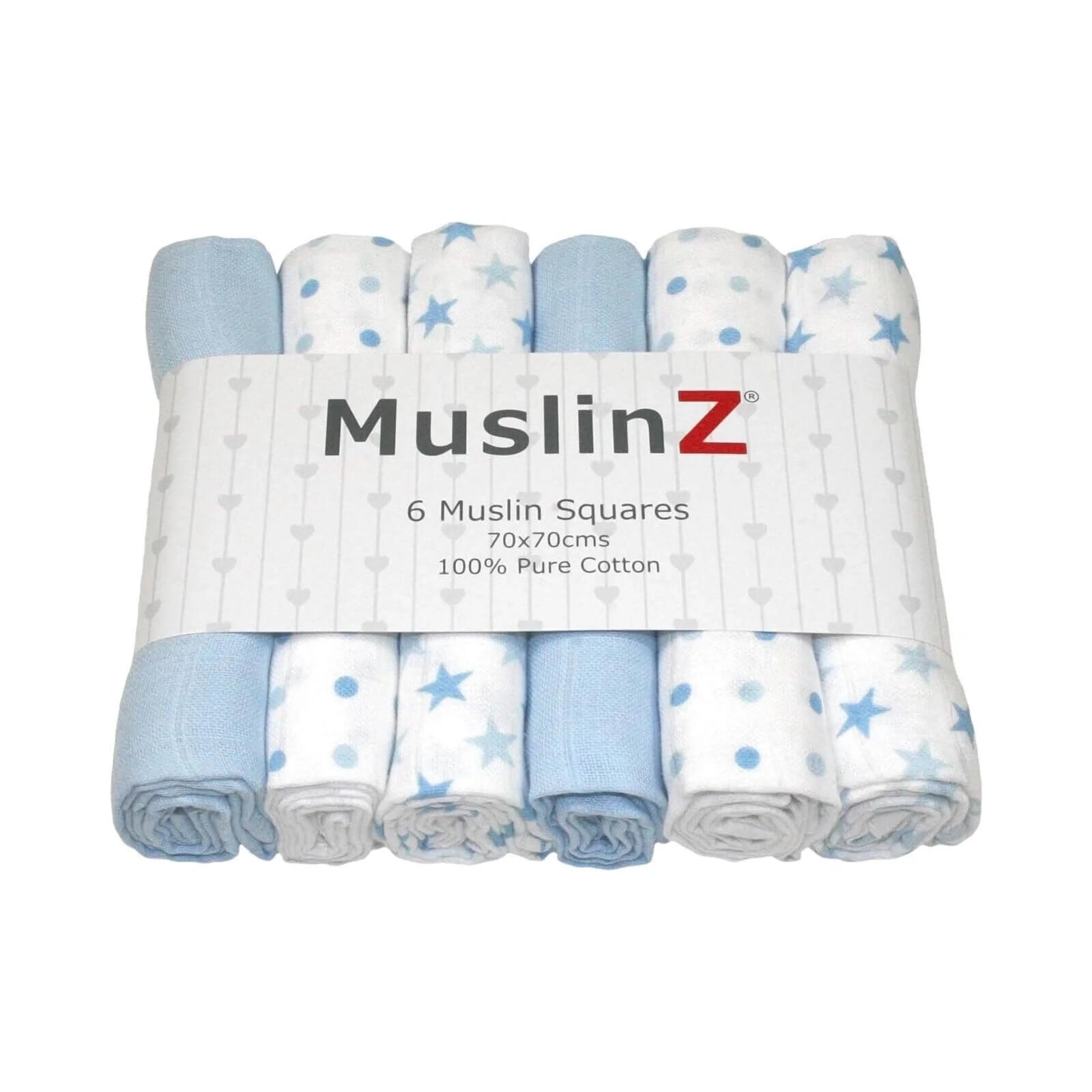 MuslinZ 6 Pack Muslin Squares 70x70cm - Blue - ebebek - Black Friday
