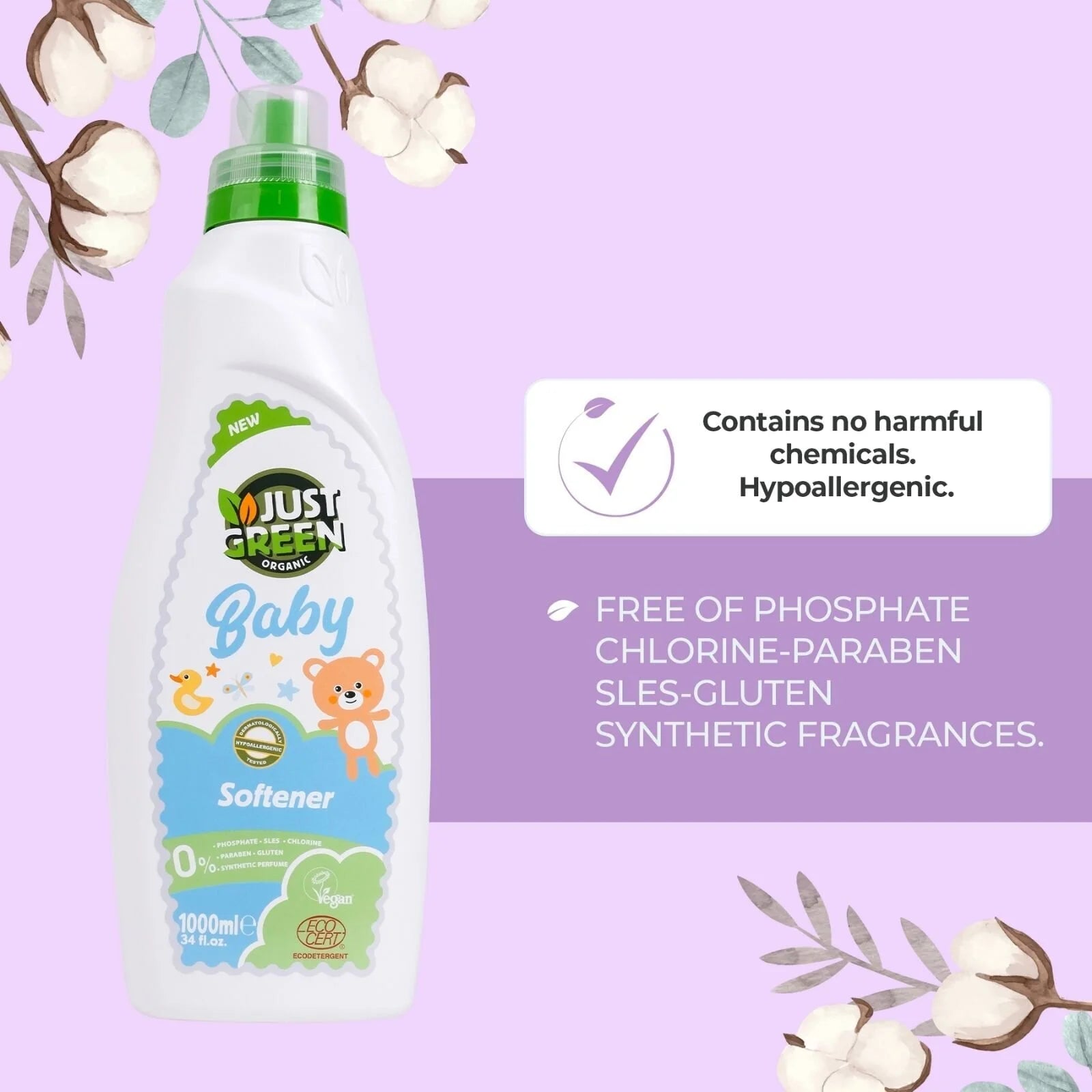 Just Green Organic Baby Laundry Softener 1000ml - ebebek - Black Friday