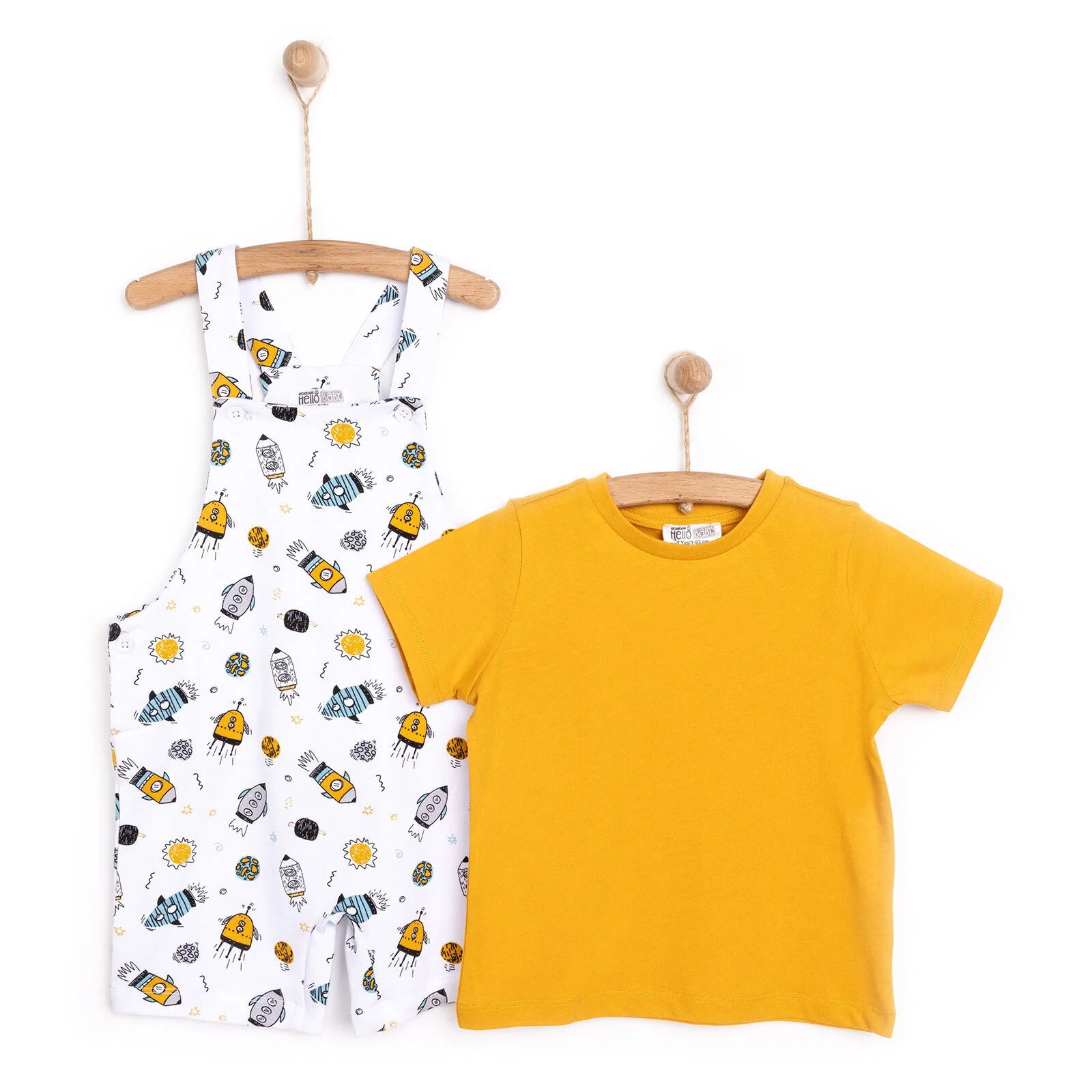 HelloBaby Basic Boy Overall Short - Mustard - ebebek - Black Friday