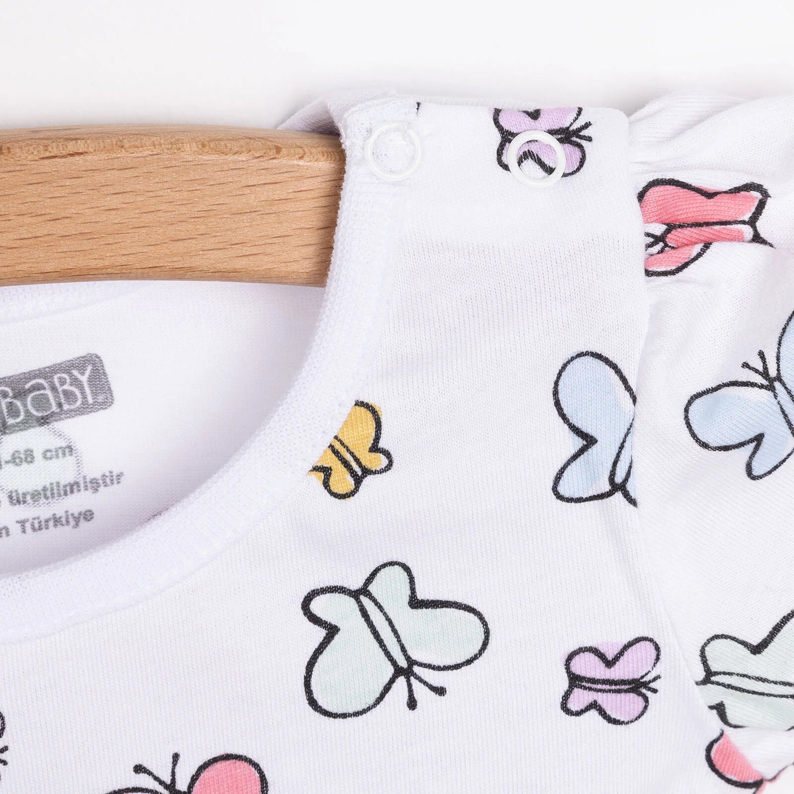 HelloBaby Basic Girl Butterfly Patterned Tshirt - White - ebebek - Black Friday
