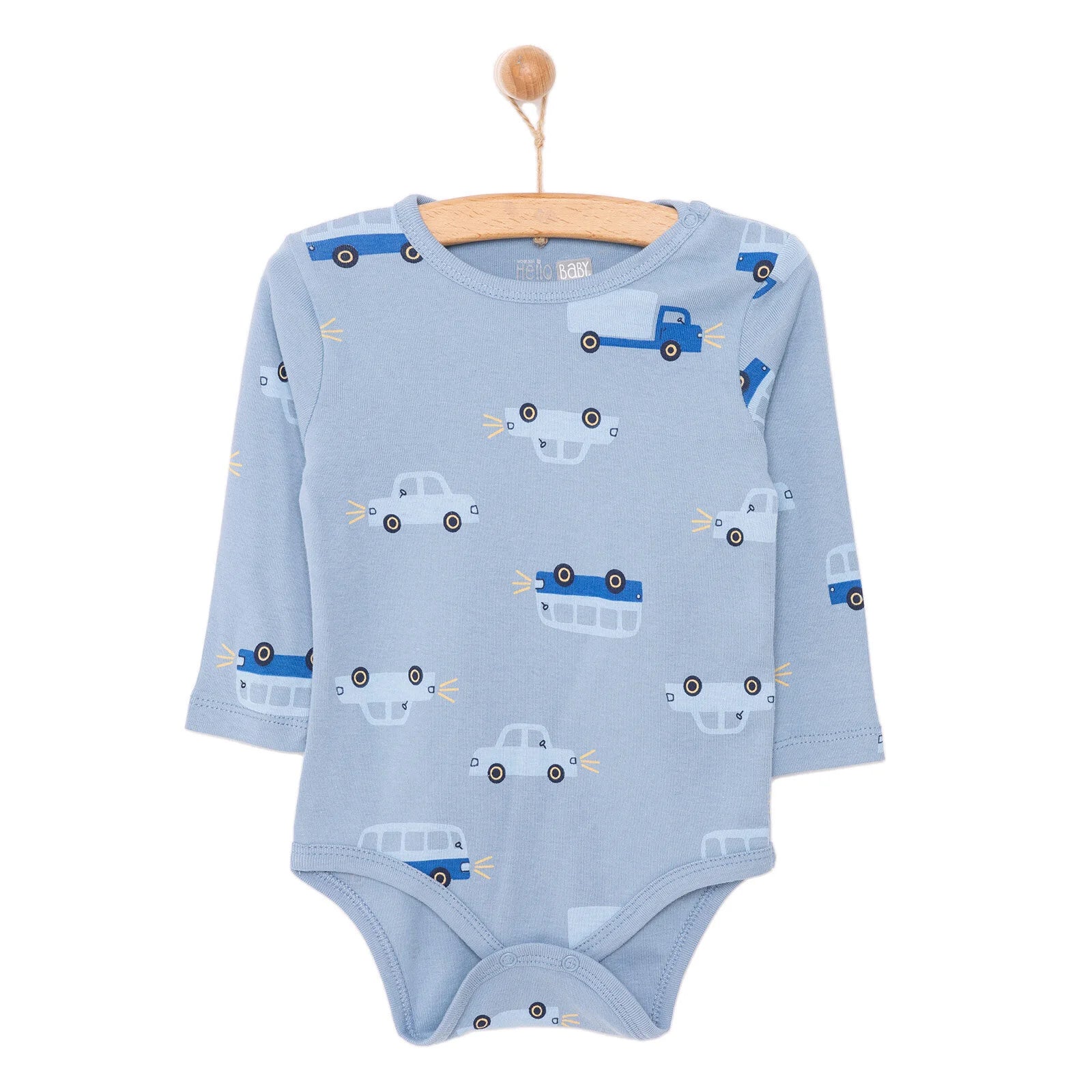 HelloBaby Boy Long Sleeve Bodysuit - Blue - ebebek - Black Friday