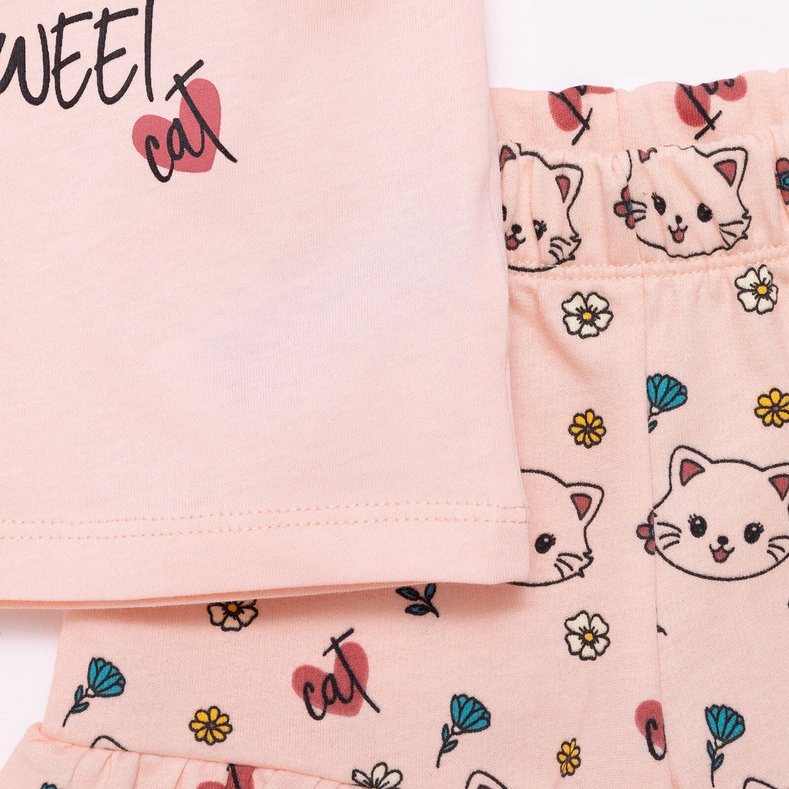 HelloBaby Basic Grl Cat Printed Tshirt - Short - Pink - ebebek - Black Friday