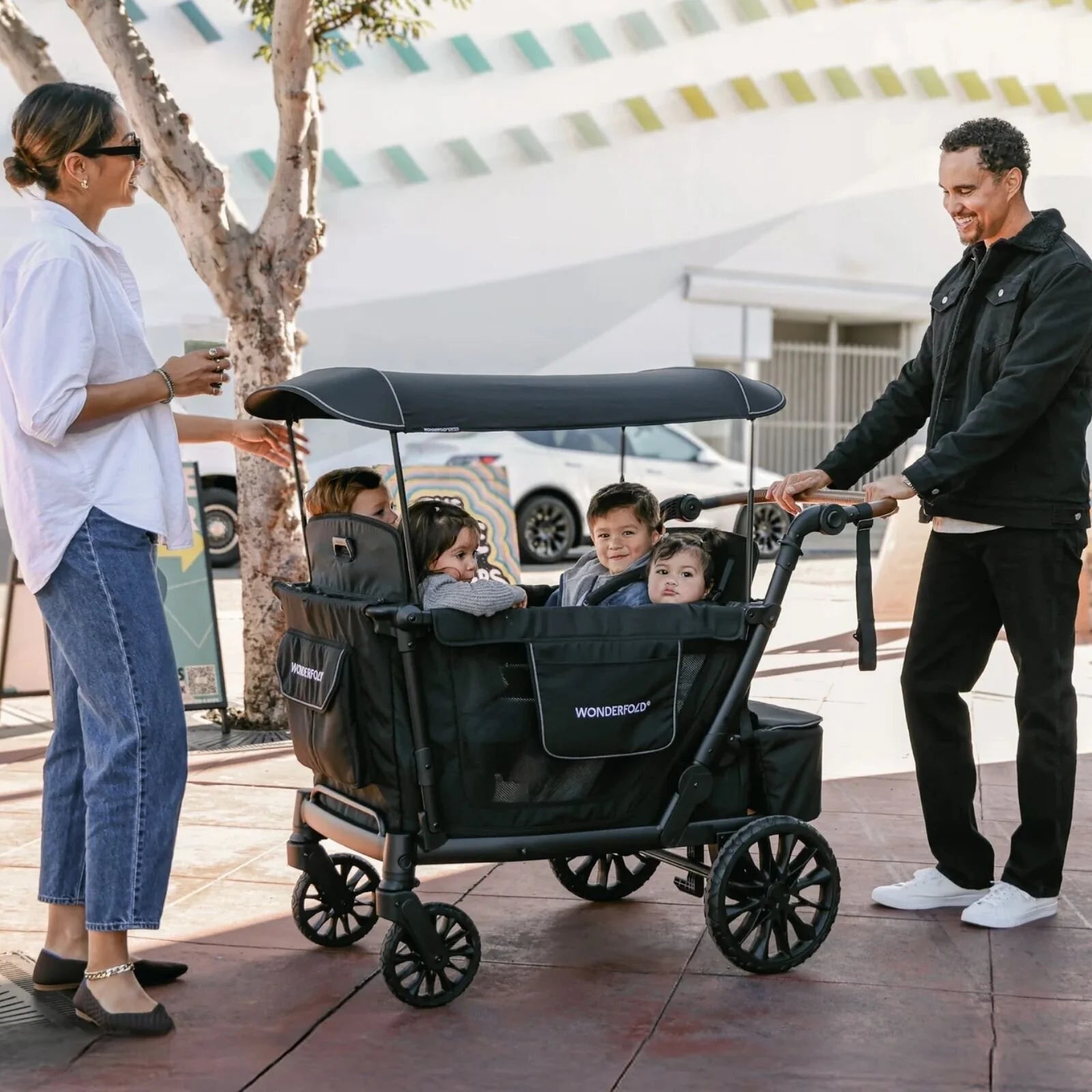 Wonderfold L4 Quad Stroller Wagon - Black - ebebek - Black Friday