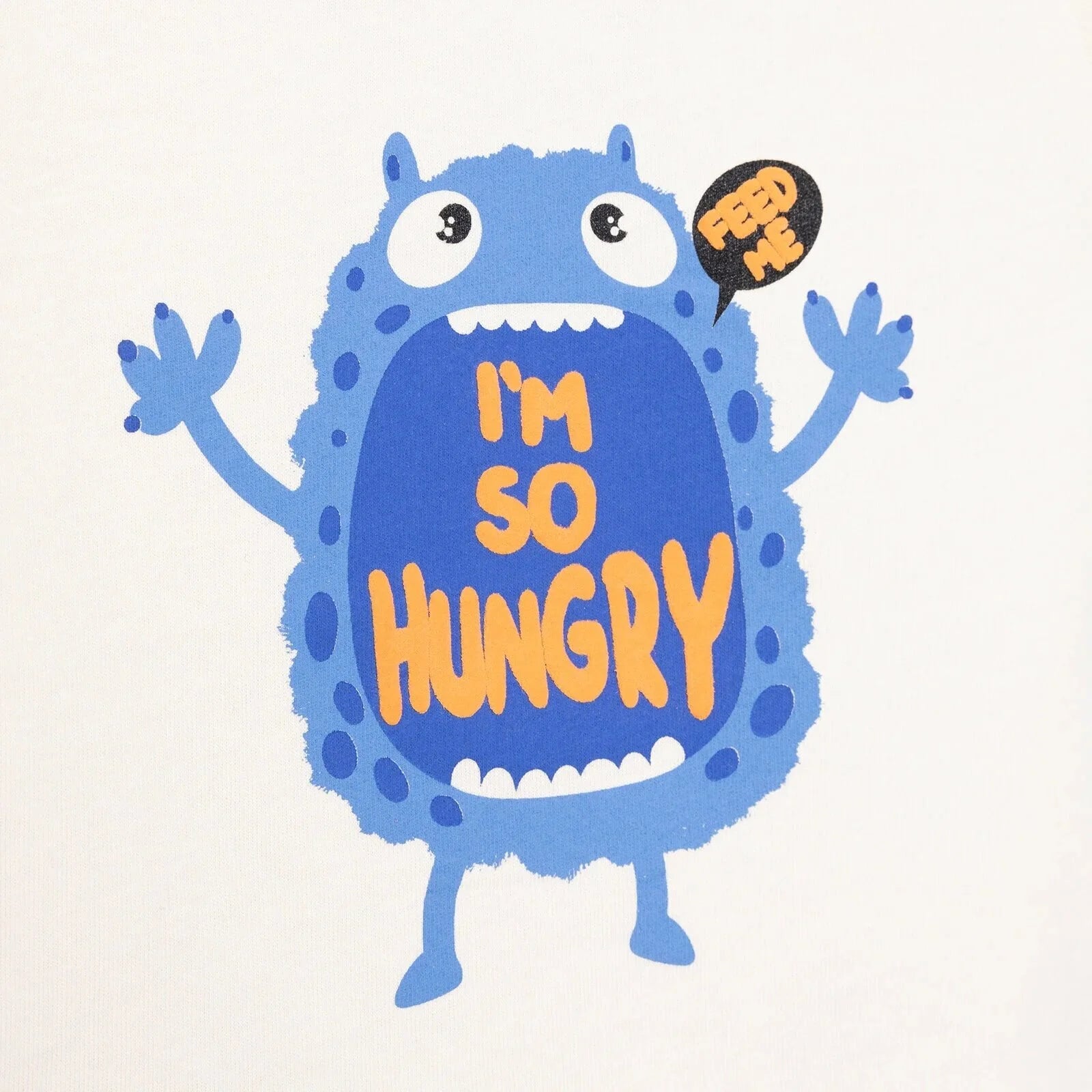 HelloBaby Basic Cute Monster Printed Tshirt - Ecru - ebebek - Black Friday