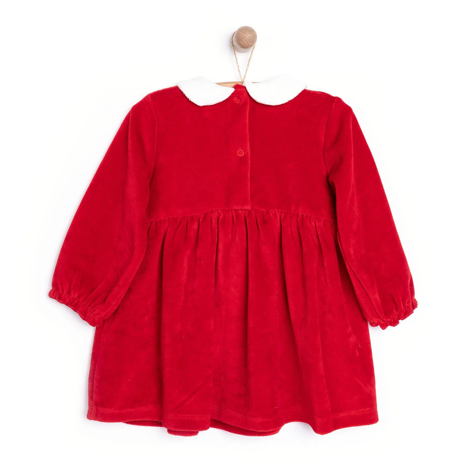 HelloBaby Newborn Girl Velvet Dress - Red - ebebek - Black Friday