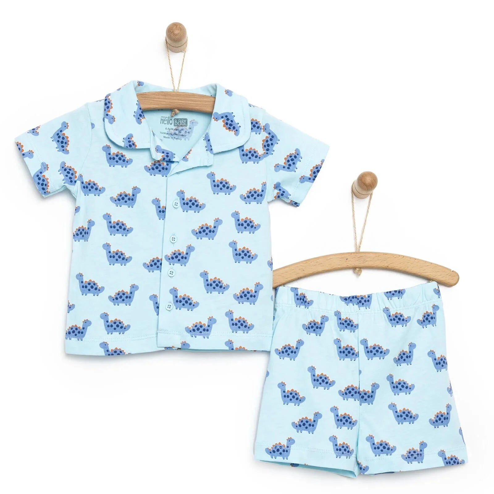 HelloBaby Baby Boy Short Sleeve Pyjamas - Turquois - ebebek - Black Friday