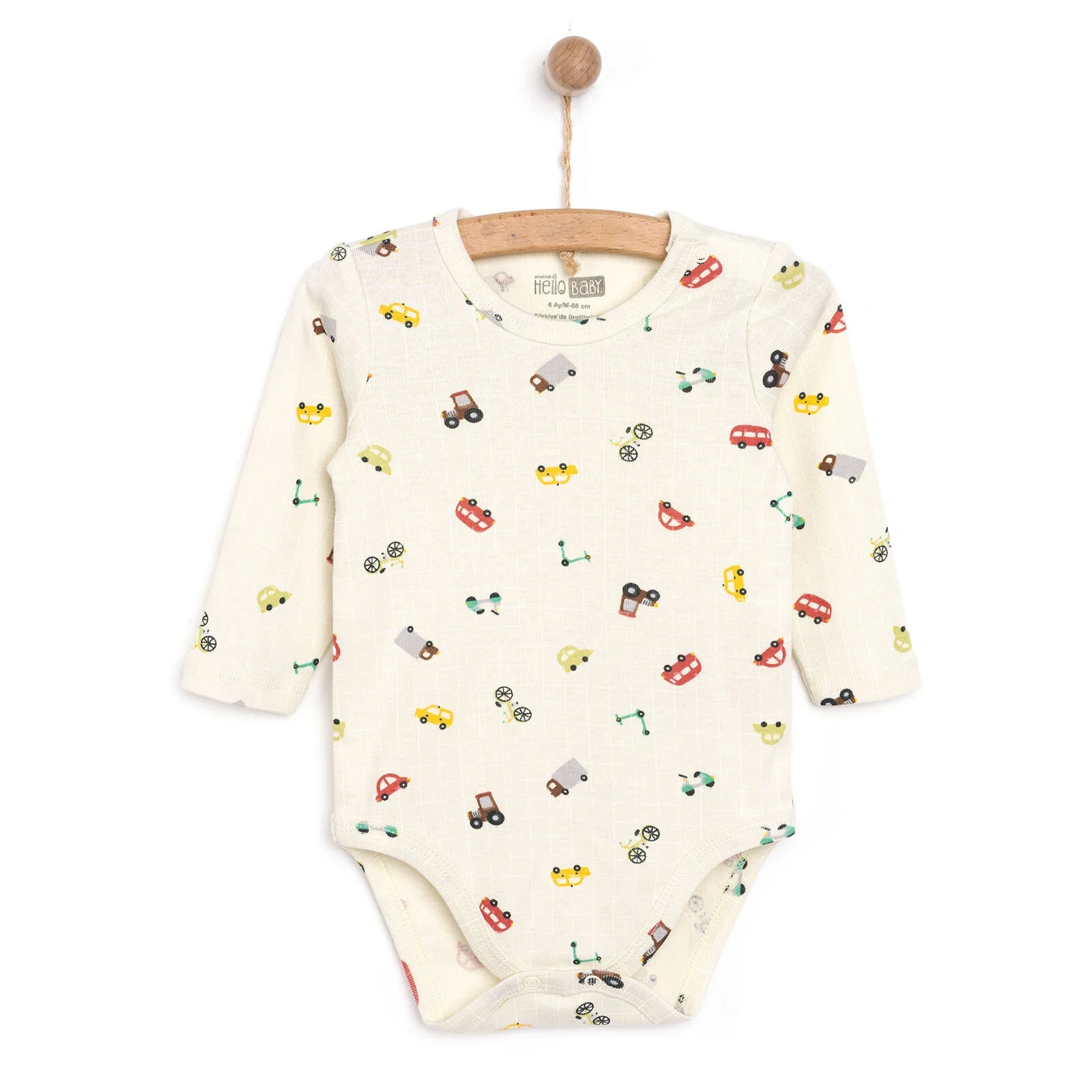 HelloBaby Boy Long Sleeve Bodysuit - Beige - ebebek - Black Friday