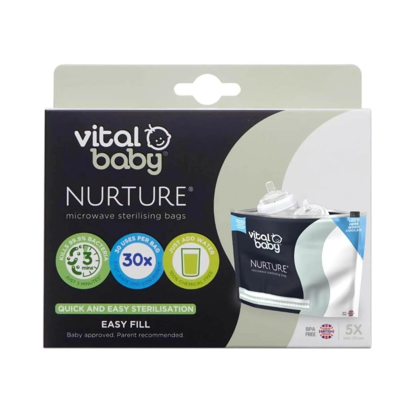 Vital Baby Nurture Microwave Sterilising Bags 5 pcs - ebebek - Black Friday