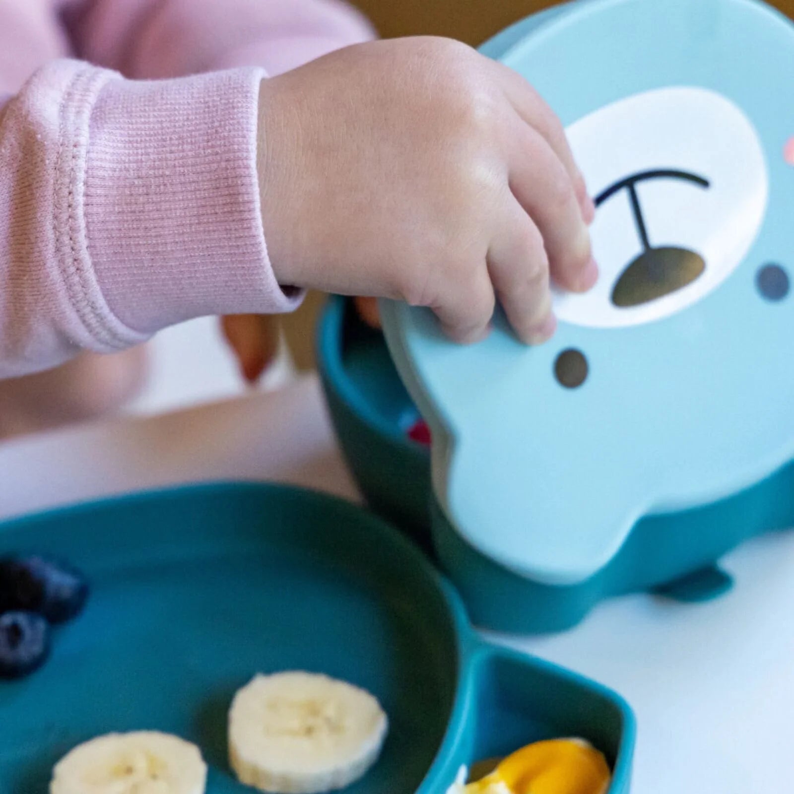 TUM TUM Silicone Weaning Bowl & Spoon Set Boris Bear - Blue - ebebek - Black Friday