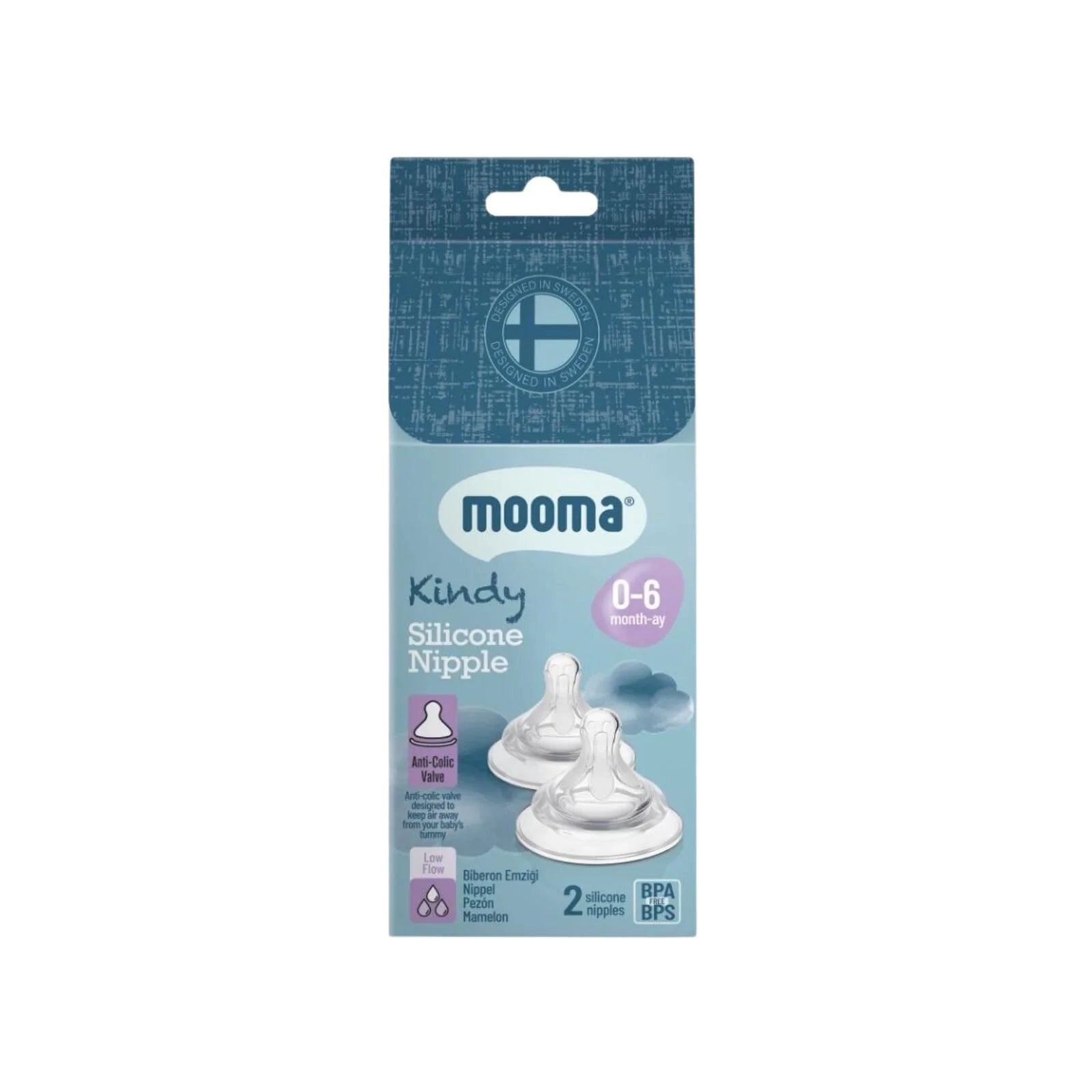 Mooma Kindy Silicone Teats Slow Flow 0 - 6 months Pack of 2 - ebebek - Christmas