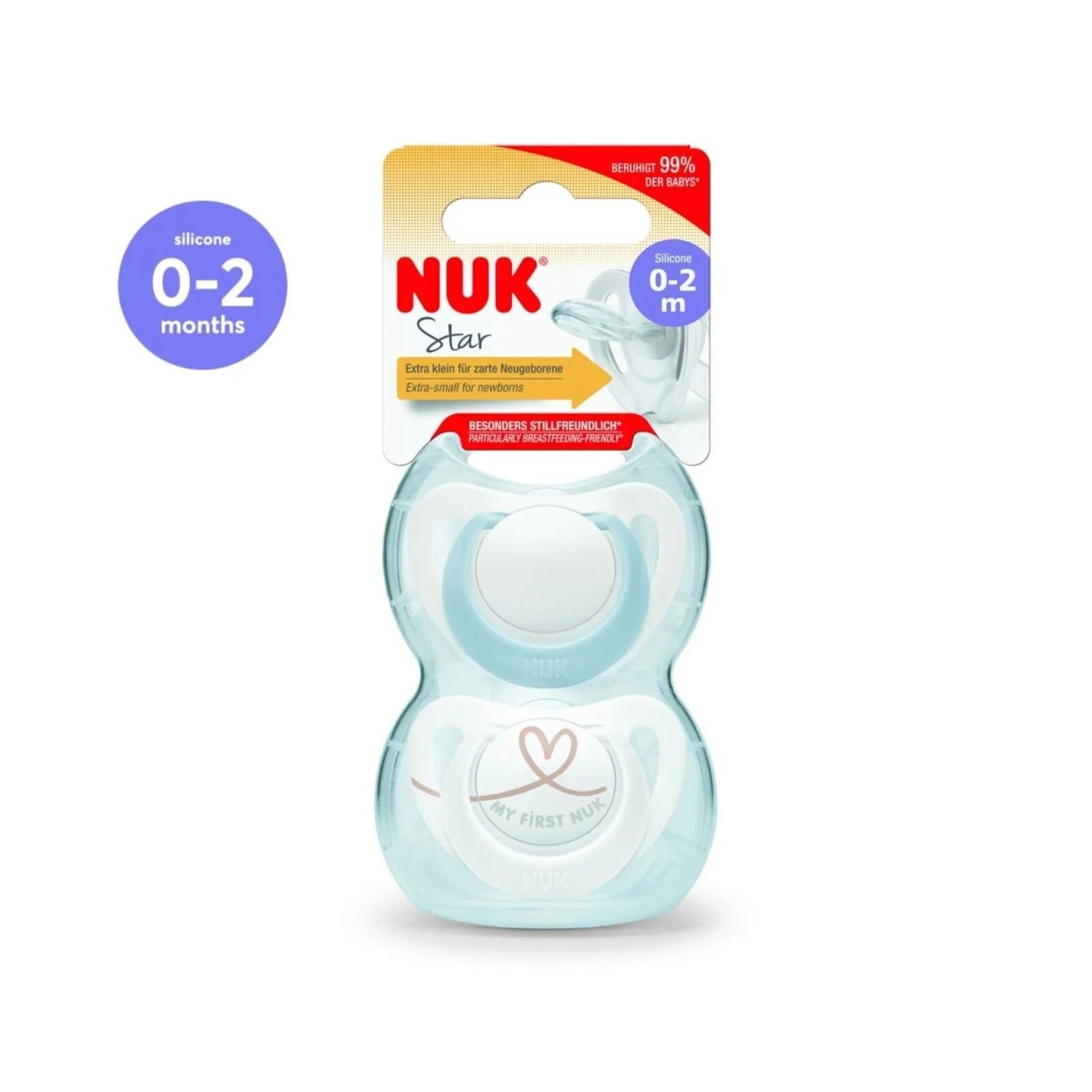 NUK Star Soother 0 - 2 months Pack of 2 - Blue - ebebek - Black Friday
