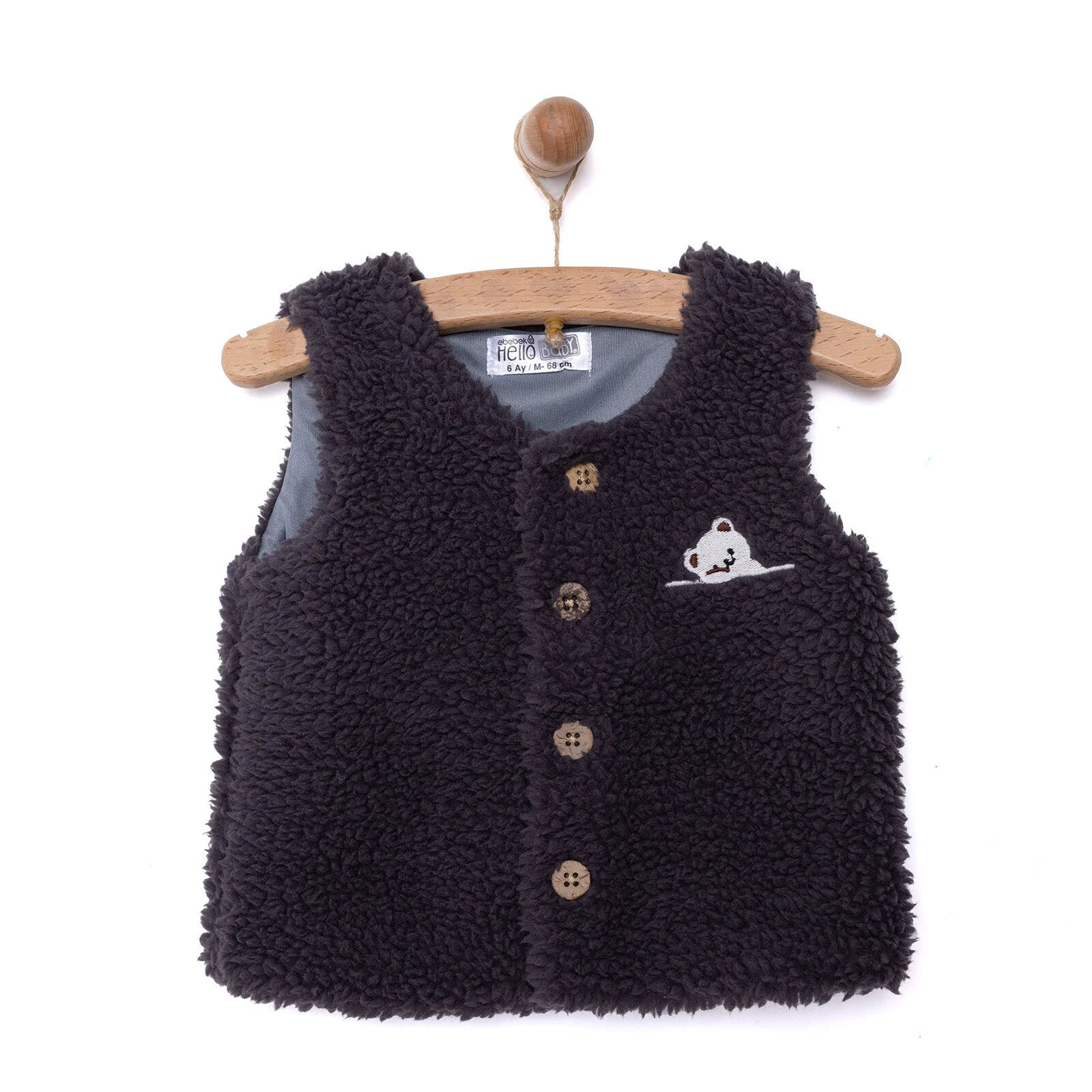 HelloBaby Newborn Boy Welsoft Vest - Anthracite - ebebek - Black Friday