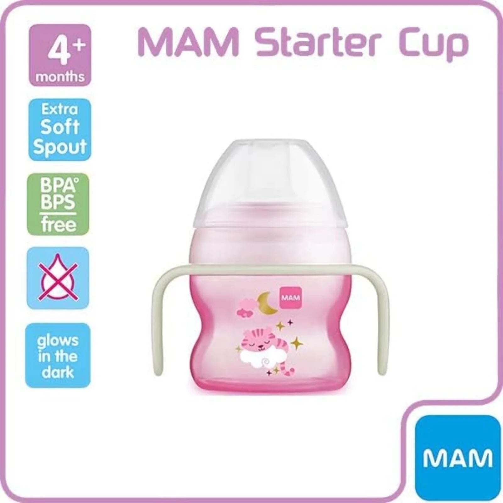 MAM Starter Cup & Glow with Handles 150 ml - Pink - ebebek - Black Friday