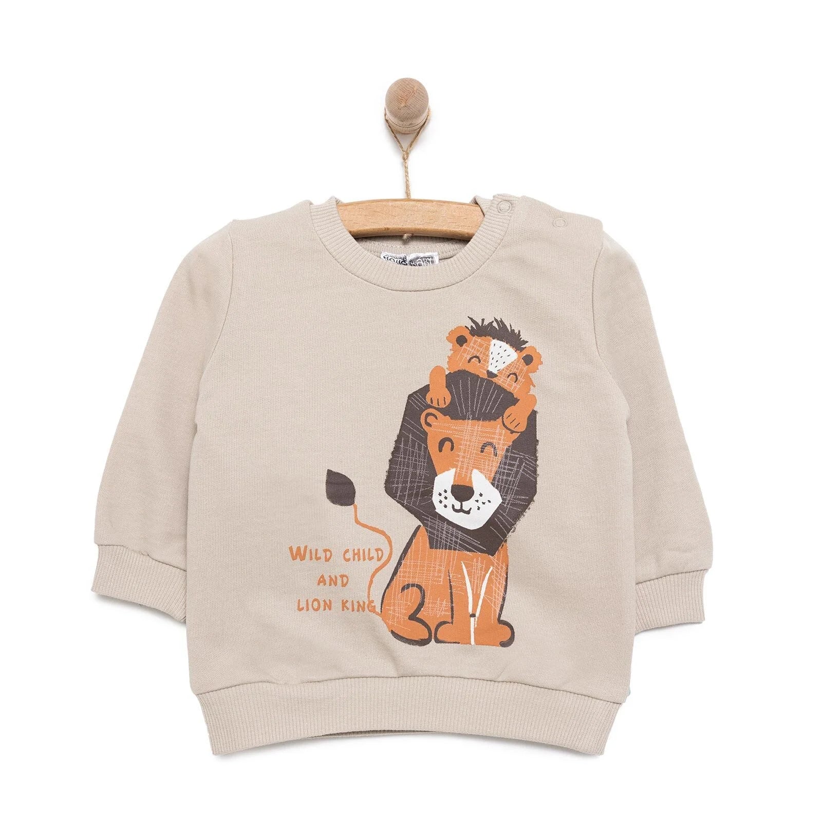 HelloBaby Basic Lion Sweatshirt - Mink - ebebek - Black Friday