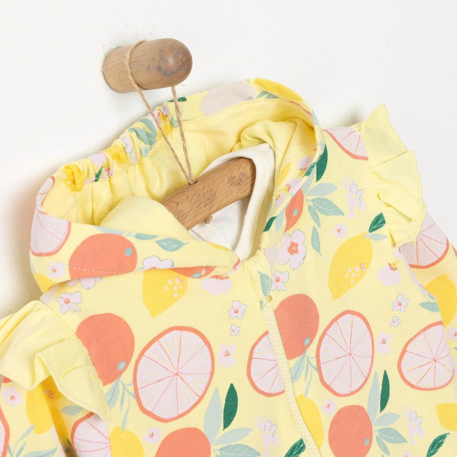 Bebetto Newborn Baby Girl Aloha Hooded Cardigan - Sweatshirt - Bottom - Yellow - ebebek - Black Friday