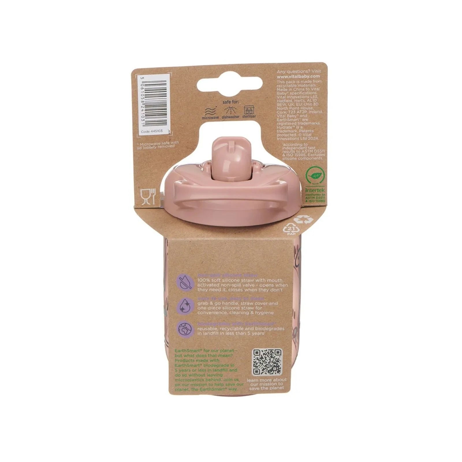 Vital Baby Hydrate Sippy Straw Cup 350ml - Natural Berry - ebebek - Black Friday