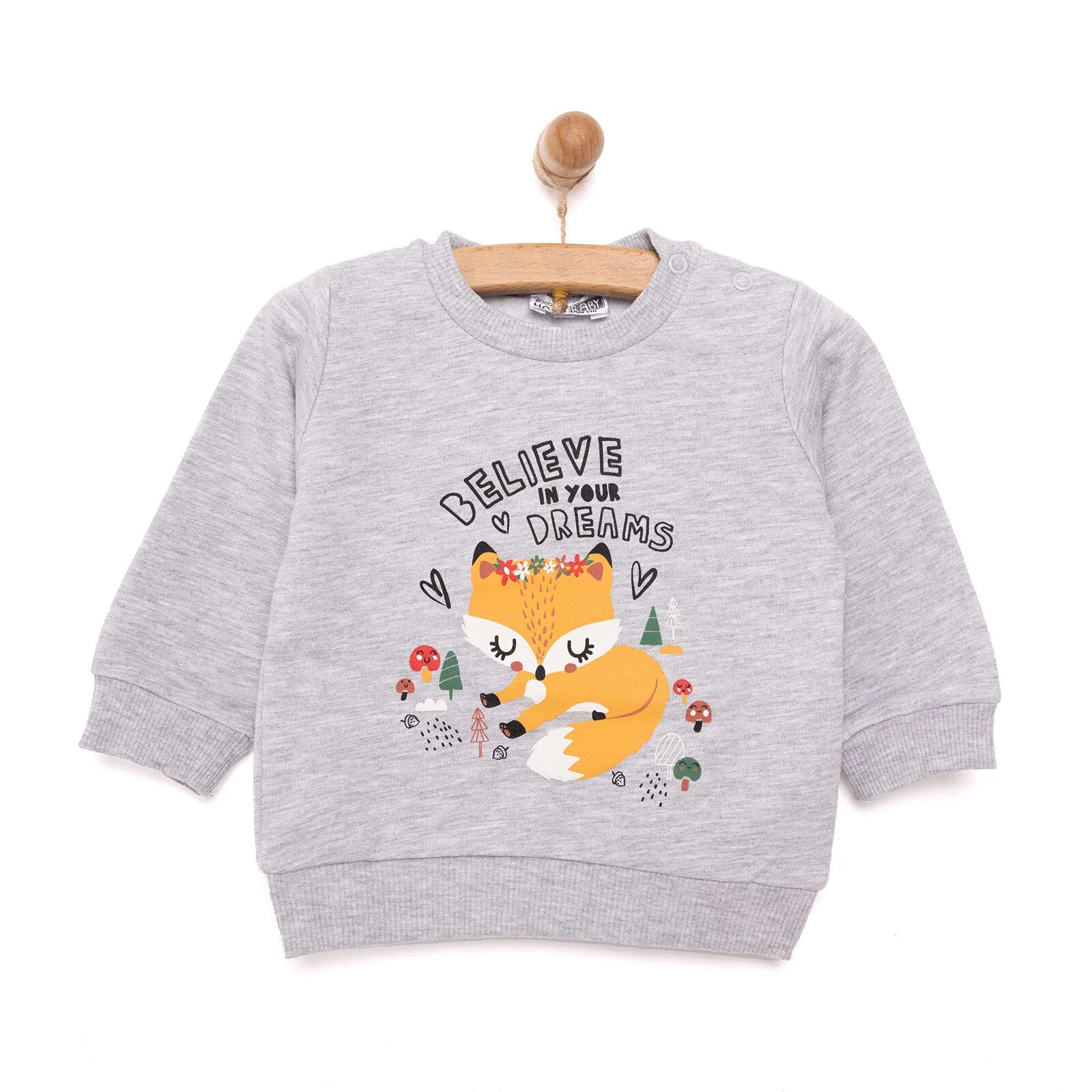 HelloBaby Basic Baby Girl Sweatshirt - Grey Melange - ebebek - Black Friday