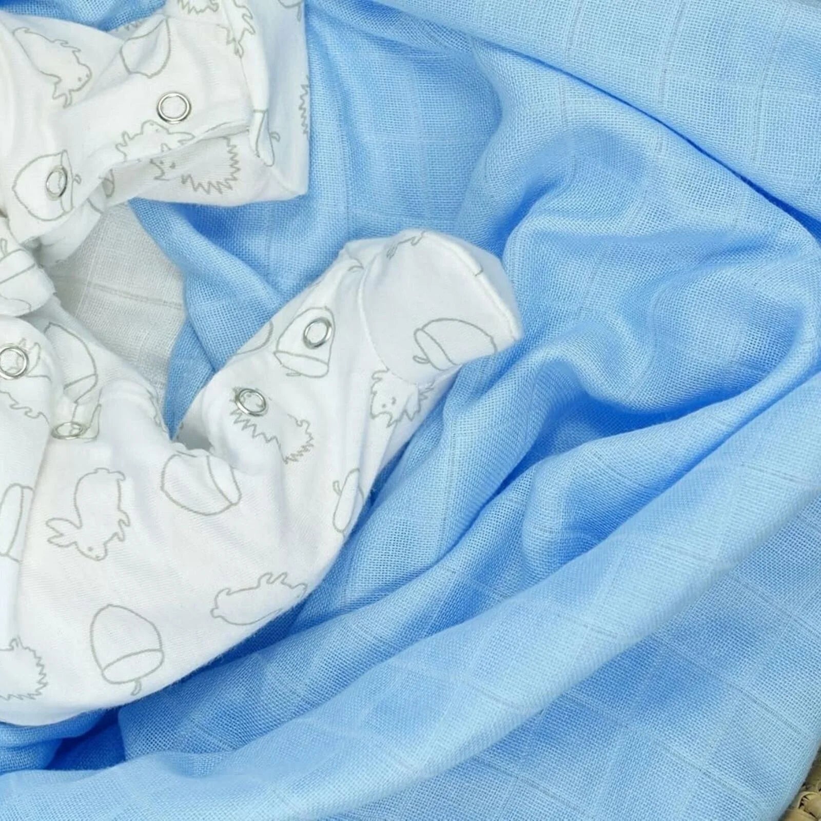 MuslinZ 12 Pack Muslin Squares 70x70cm - Blue - ebebek - Black Friday