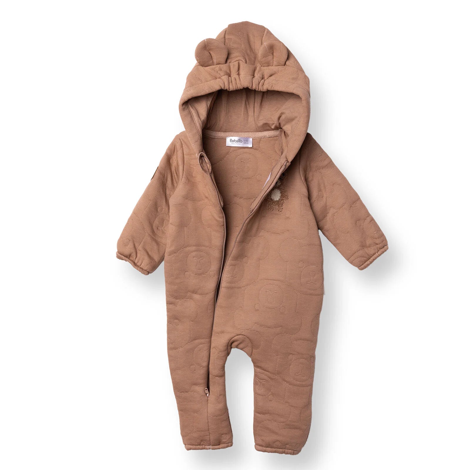 Bebetto Newborn Footless Jumpsuit - Brown - ebebek - Black Friday